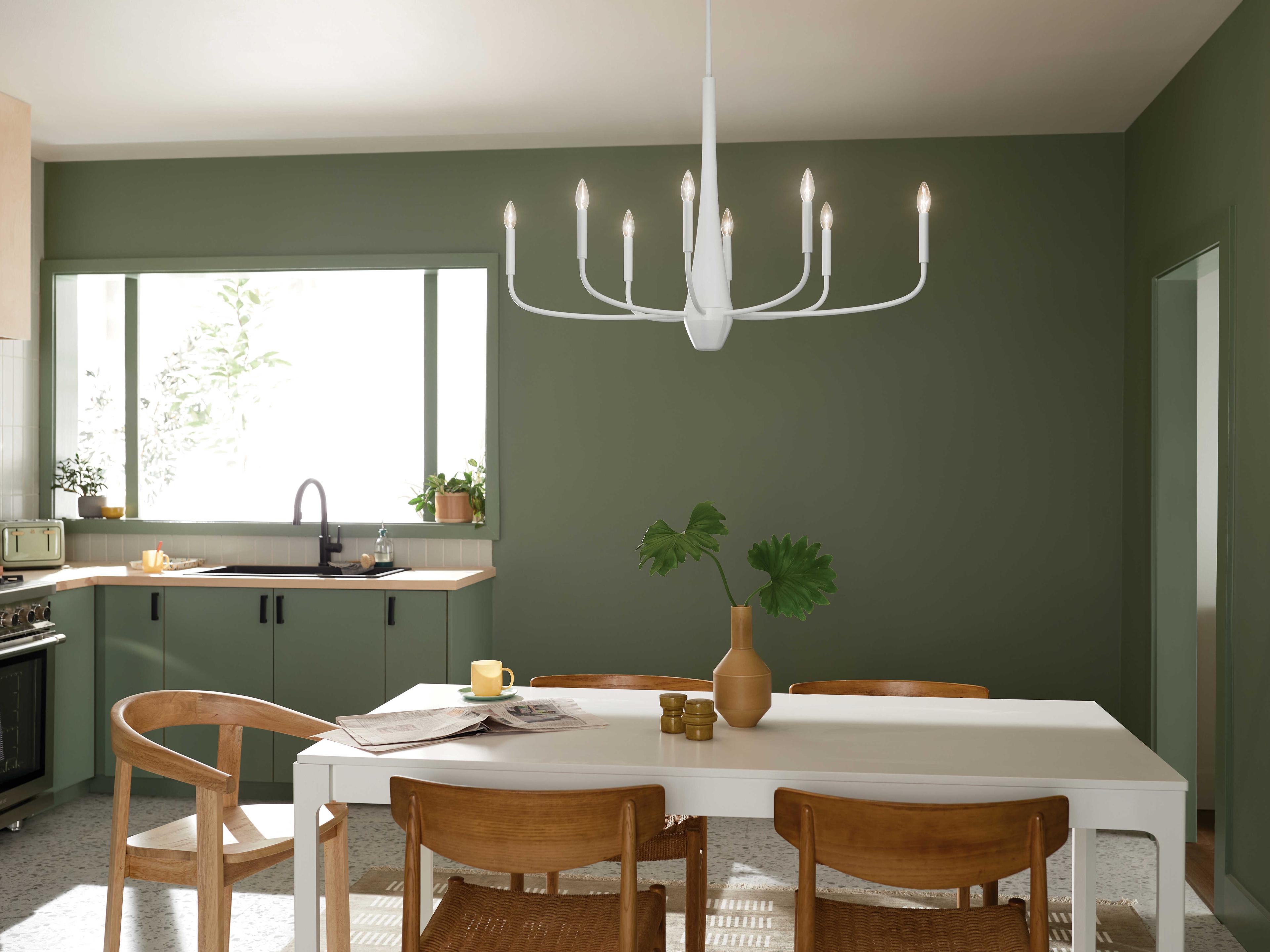 Kichler Deela 8-Light White Candelabra Chandelier