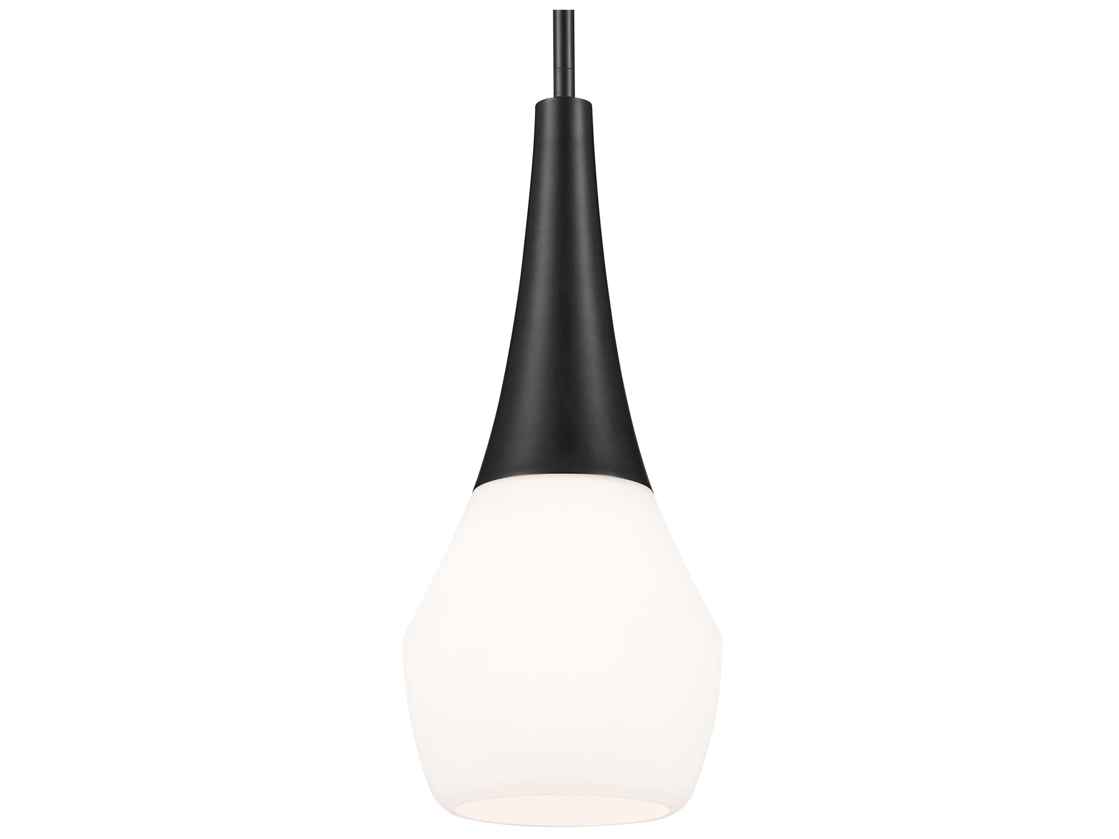 Kichler Deela 1-Light Black Glass Geometric Mini Pendant