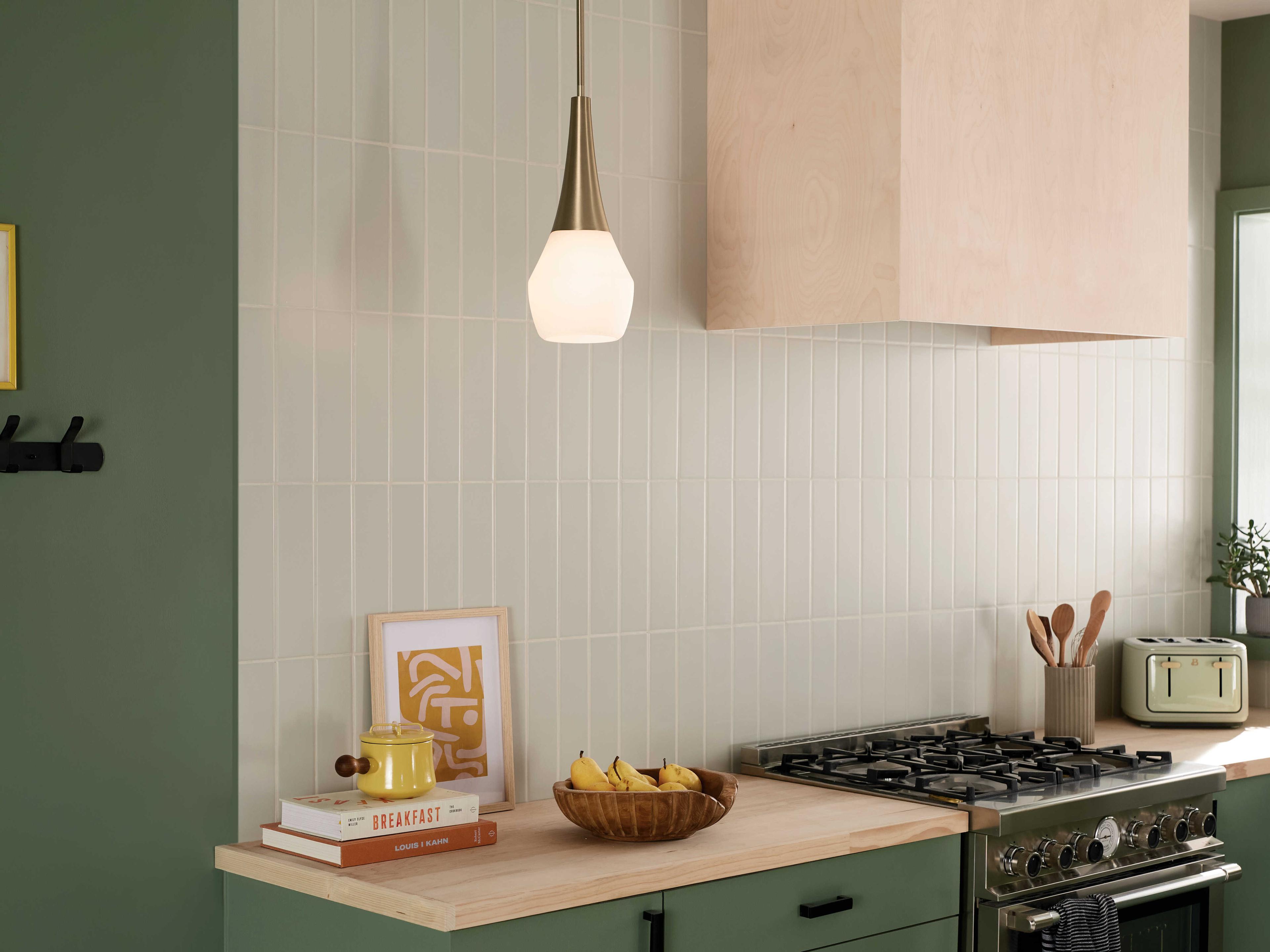 Kichler Deela 1-Light Champagne Bronze Glass Geometric Mini Pendant