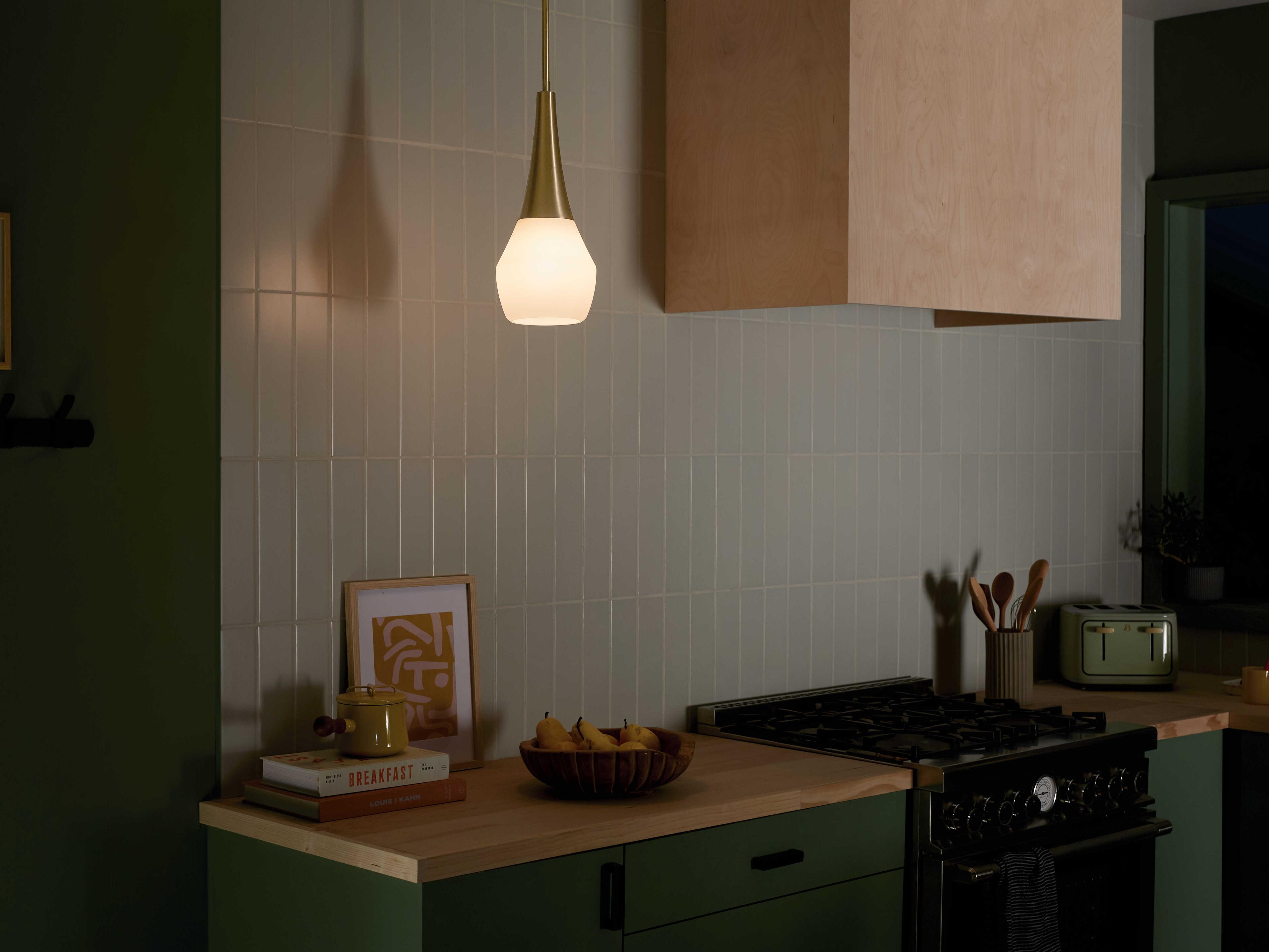 Kichler Deela 1-Light Champagne Bronze Glass Geometric Mini Pendant