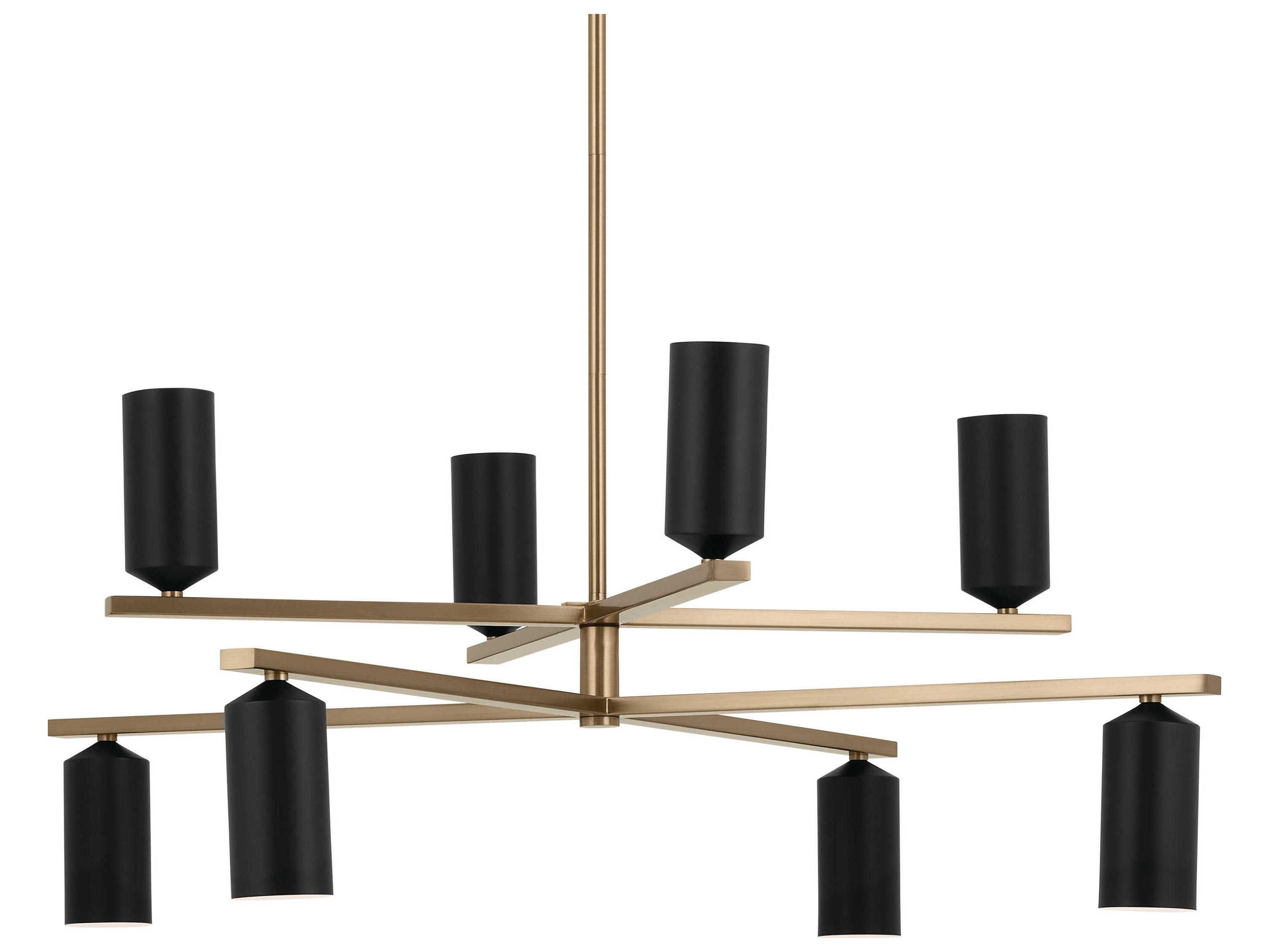 Kichler Gala 8-Light Champagne Bronze Black Candelabra Cylinder Chandelier