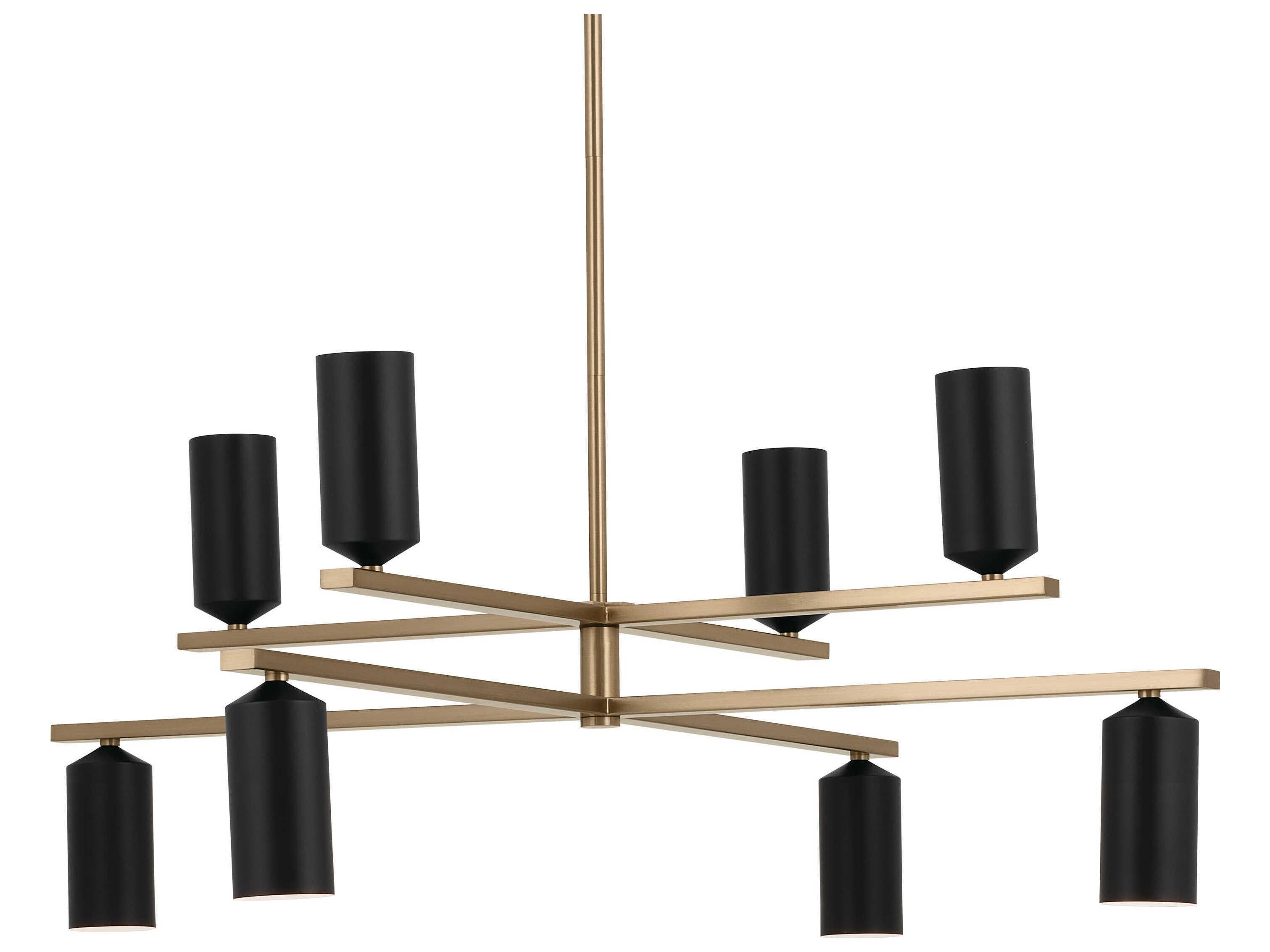 Kichler Gala 8-Light Champagne Bronze Black Candelabra Cylinder Chandelier