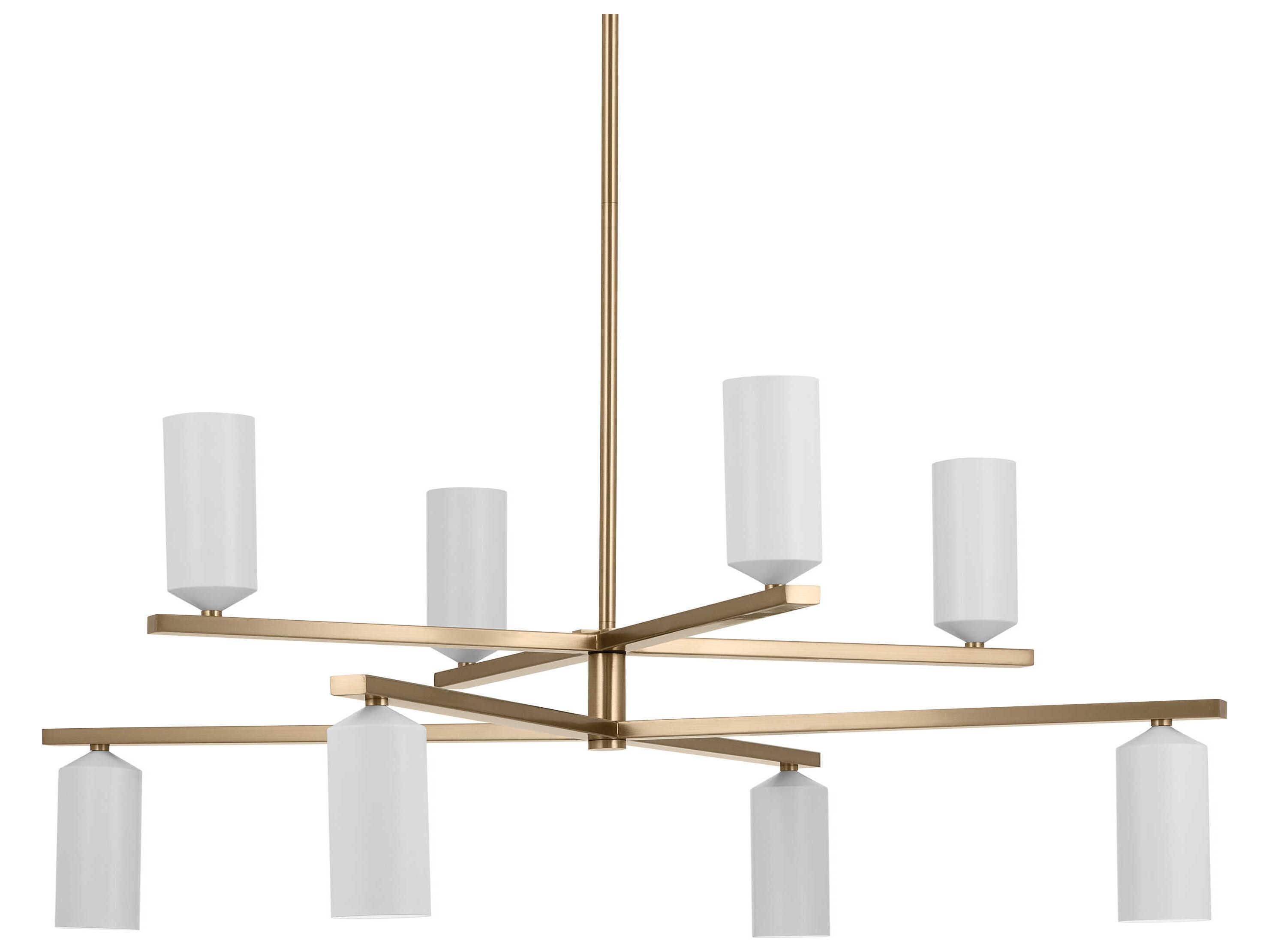 Kichler Gala 8-Light Champagne Bronze White Candelabra Cylinder Chandelier