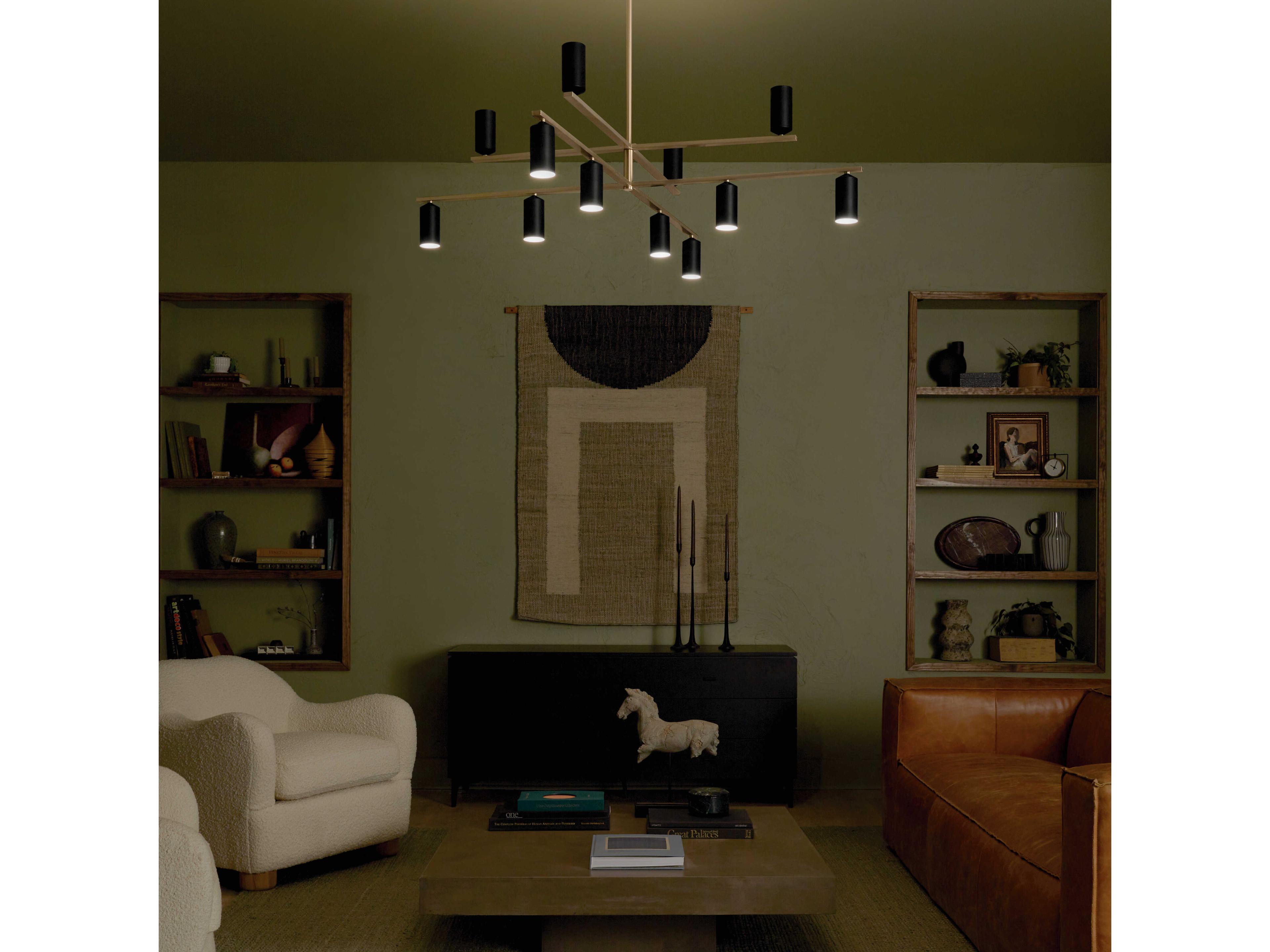 Kichler Gala 12-Light Champagne Bronze Black Candelabra Cylinder Chandelier