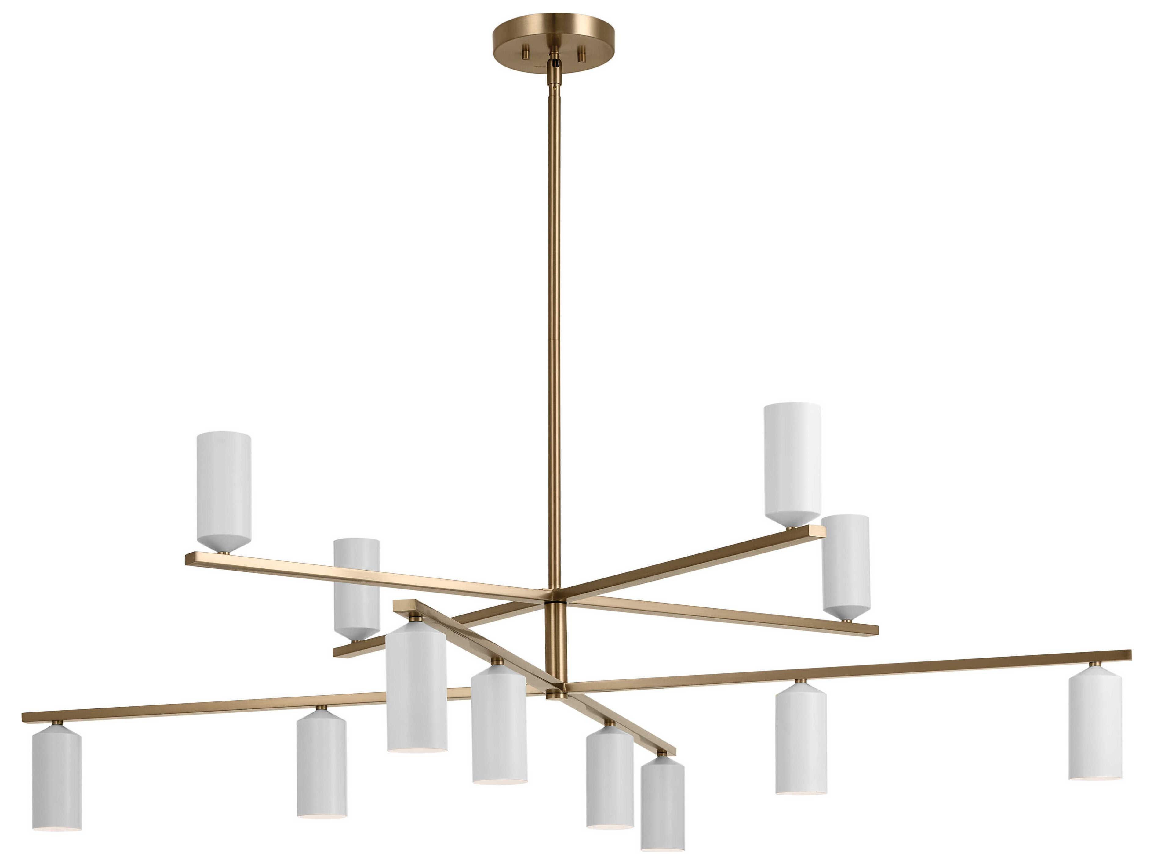 Kichler Gala 12-Light Champagne Bronze White Candelabra Cylinder Chandelier