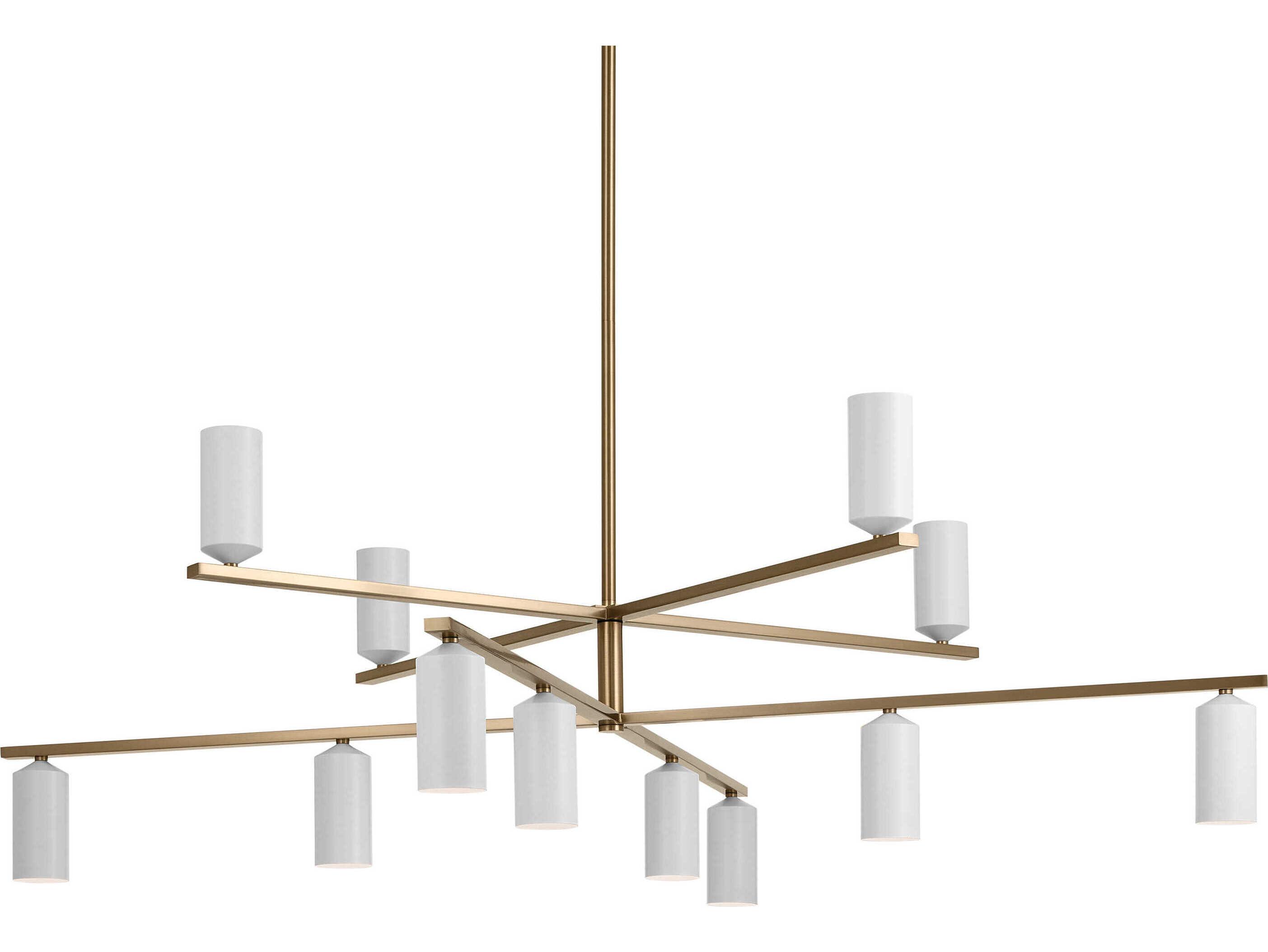 Kichler Gala 12-Light Champagne Bronze White Candelabra Cylinder Chandelier
