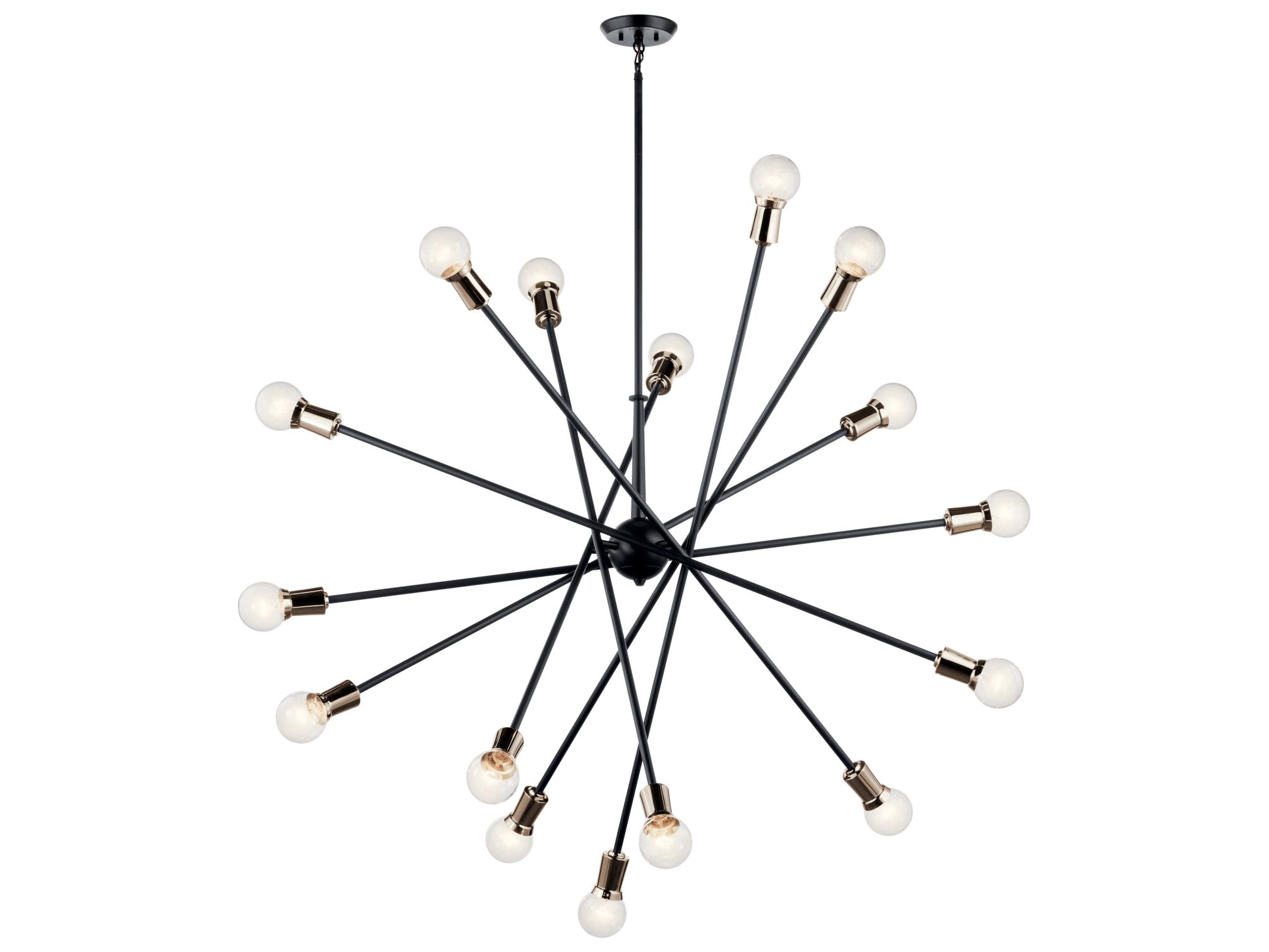 Kichler Armstrong 16-Light Black Linear Sputnik Pendant