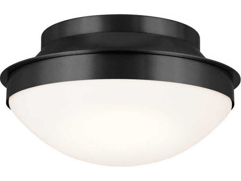 Kichler Bretta 2-Light Black Glass Bowl Flush Mount