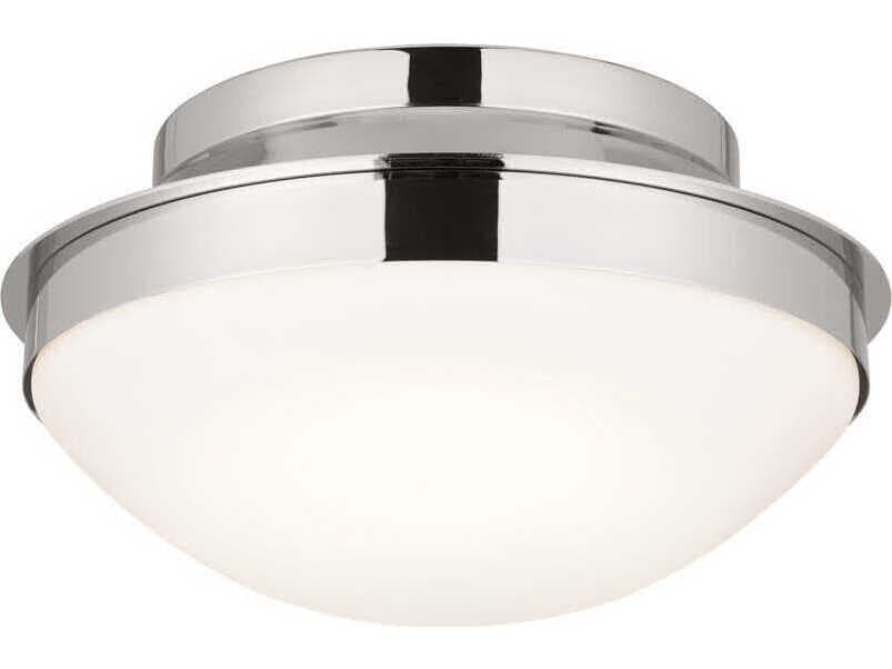 Kichler Bretta 2-Light Polished Nickel Glass Bowl Flush Mount