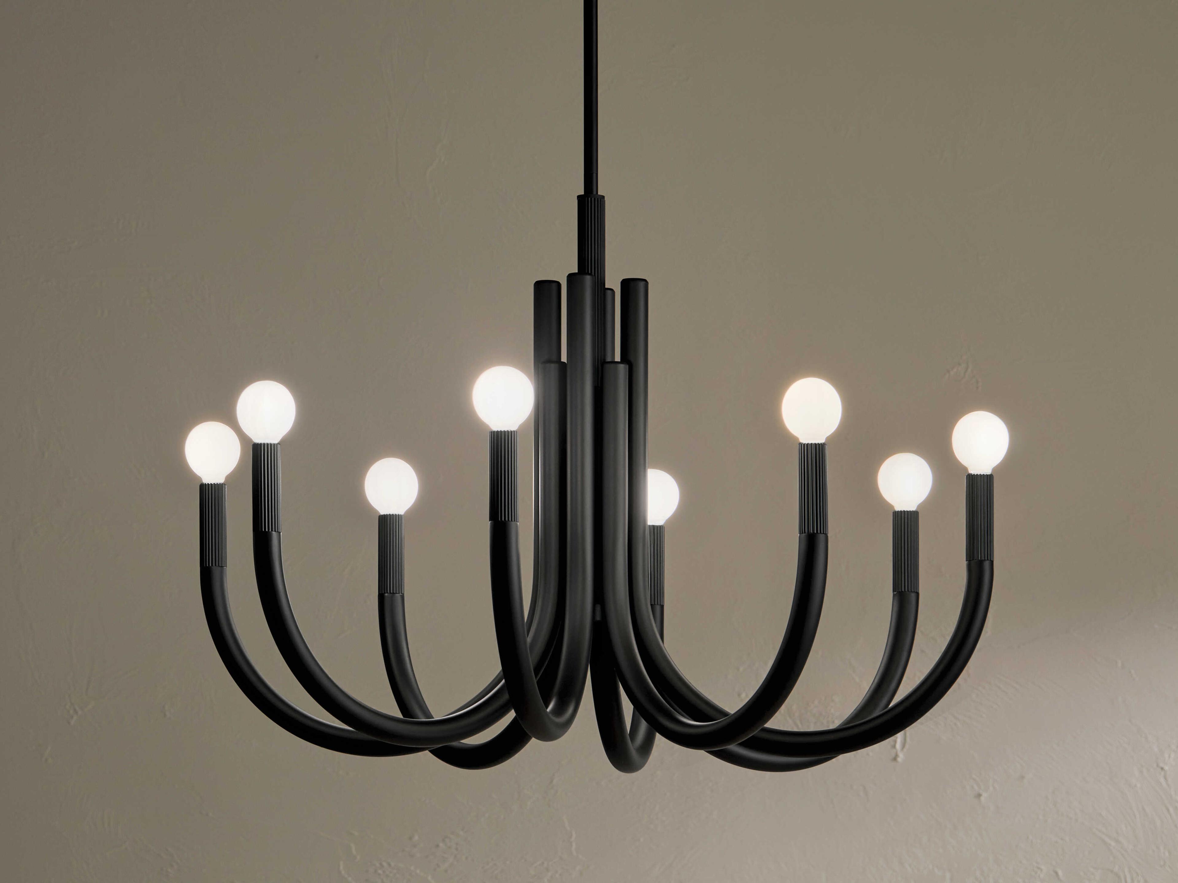 Kichler Odensa 8-Light Black Candelabra Chandelier