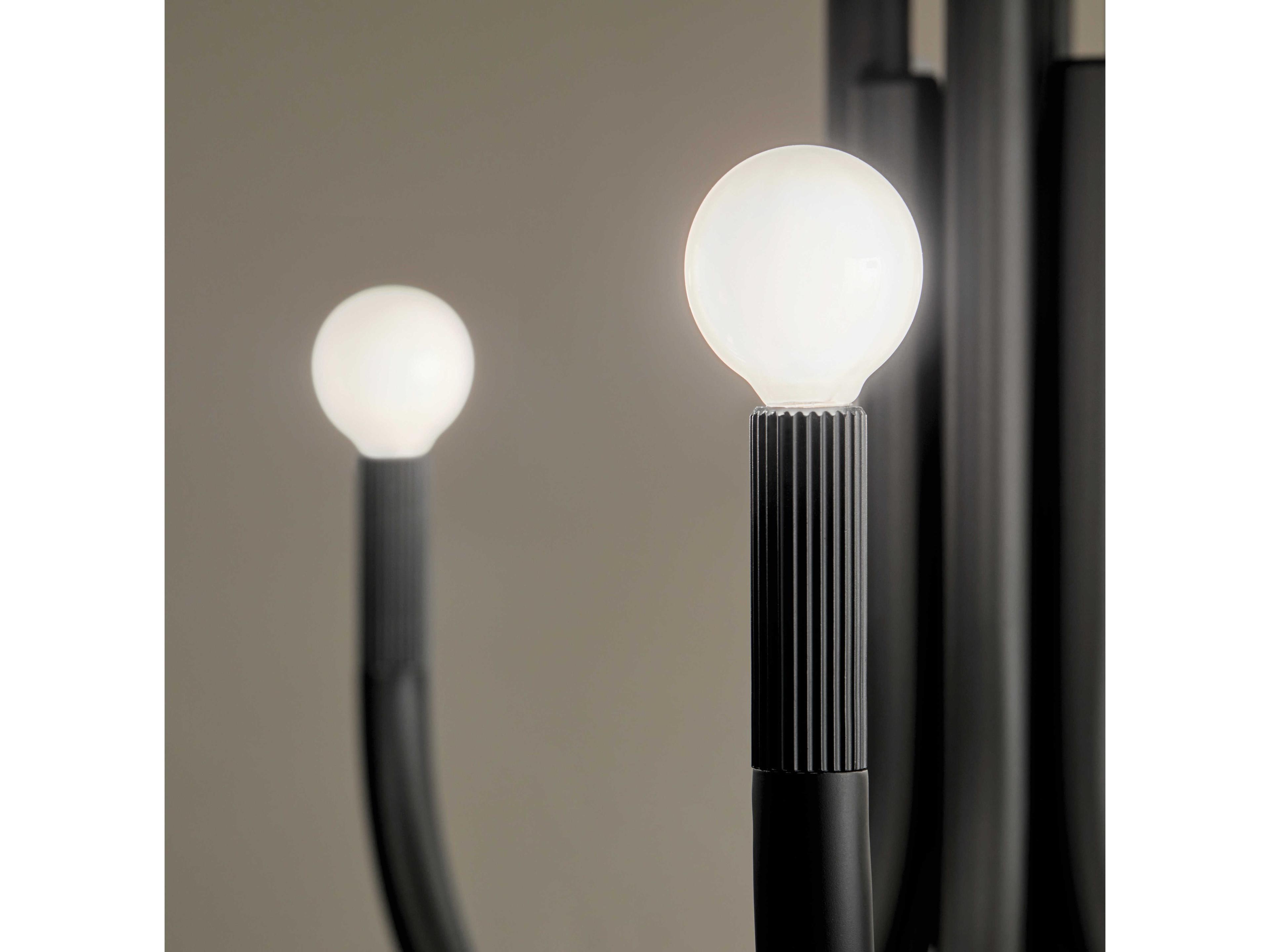 Kichler Odensa 8-Light Black Candelabra Chandelier