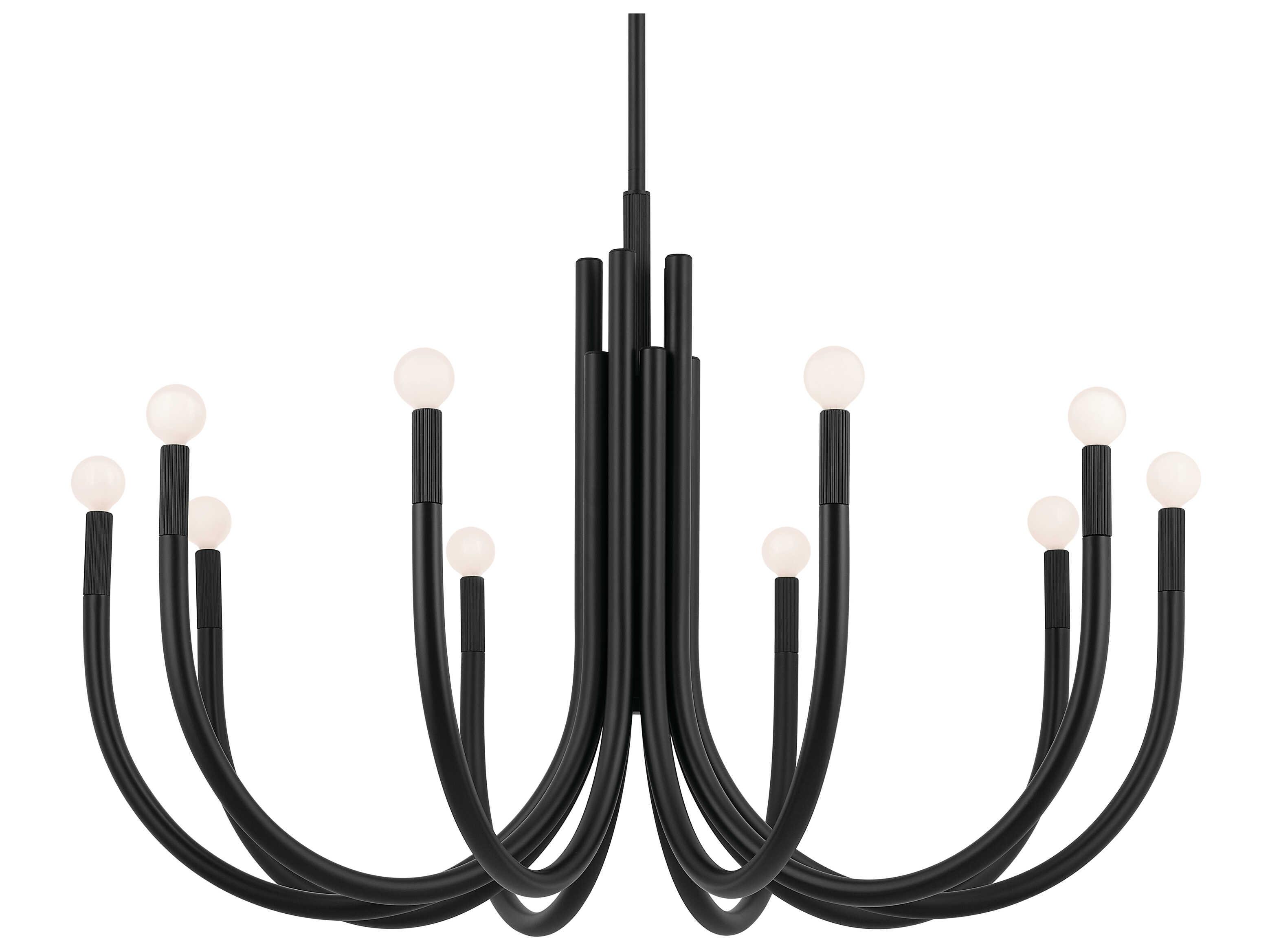 Kichler Odensa 10-Light Black Candelabra Chandelier