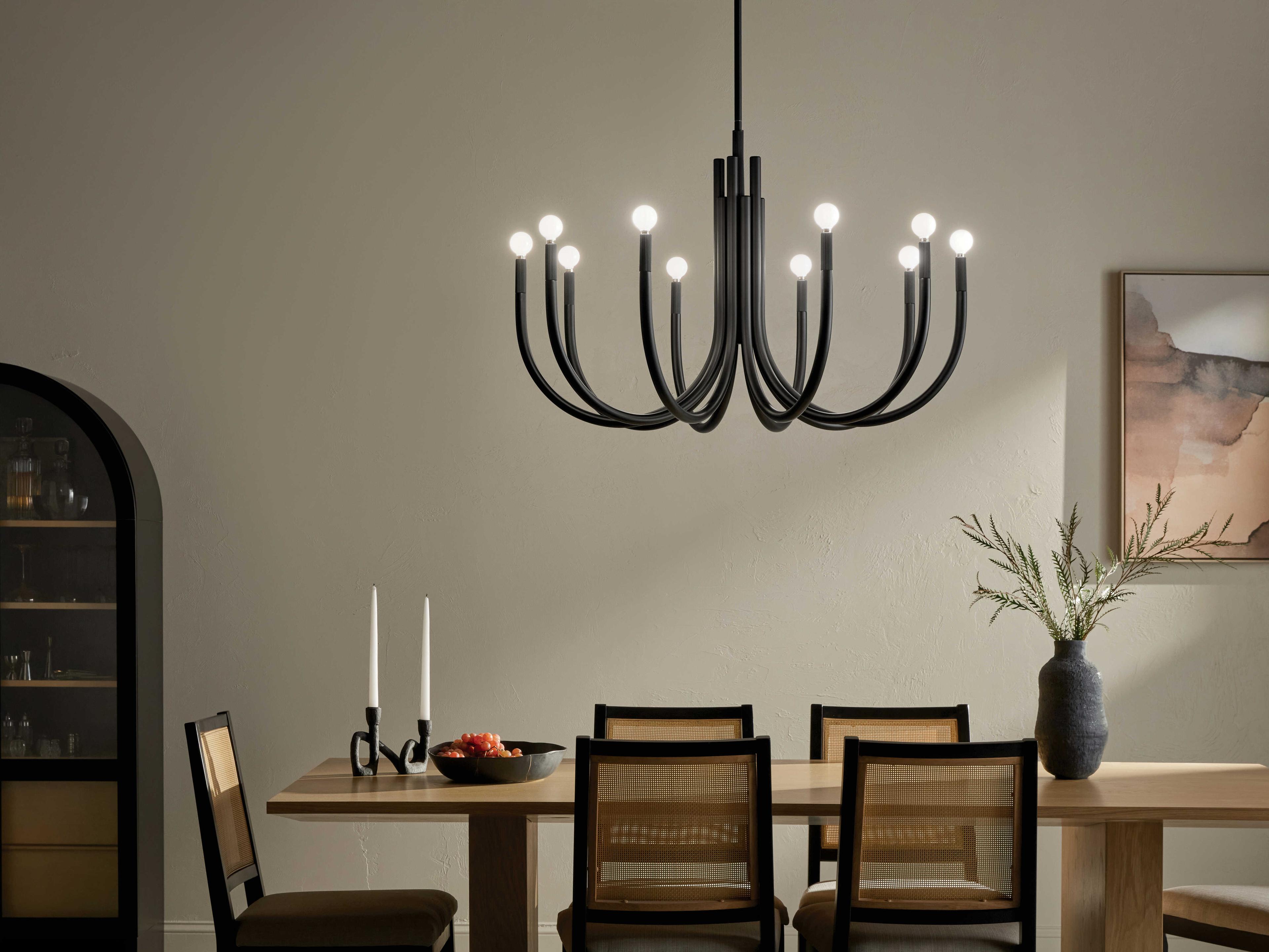 Kichler Odensa 10-Light Black Candelabra Chandelier