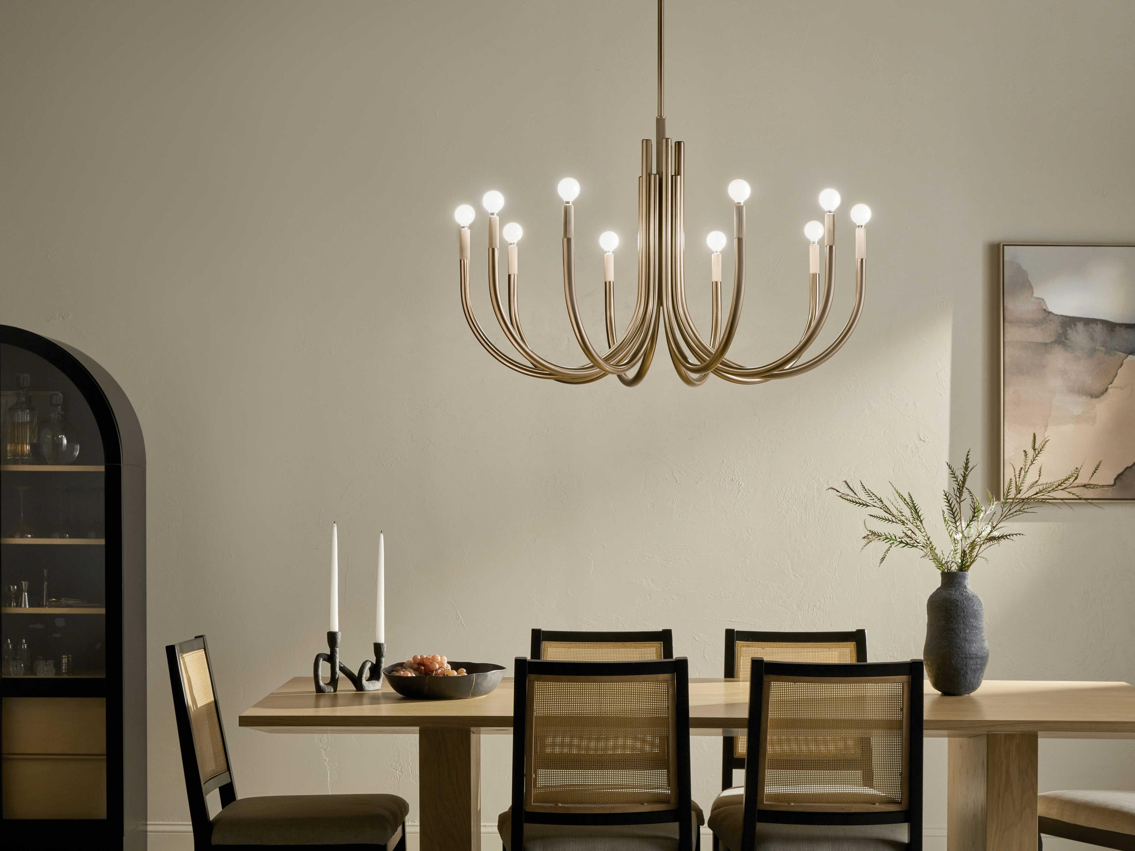 Kichler Odensa 10-Light Champagne Bronze Candelabra Chandelier