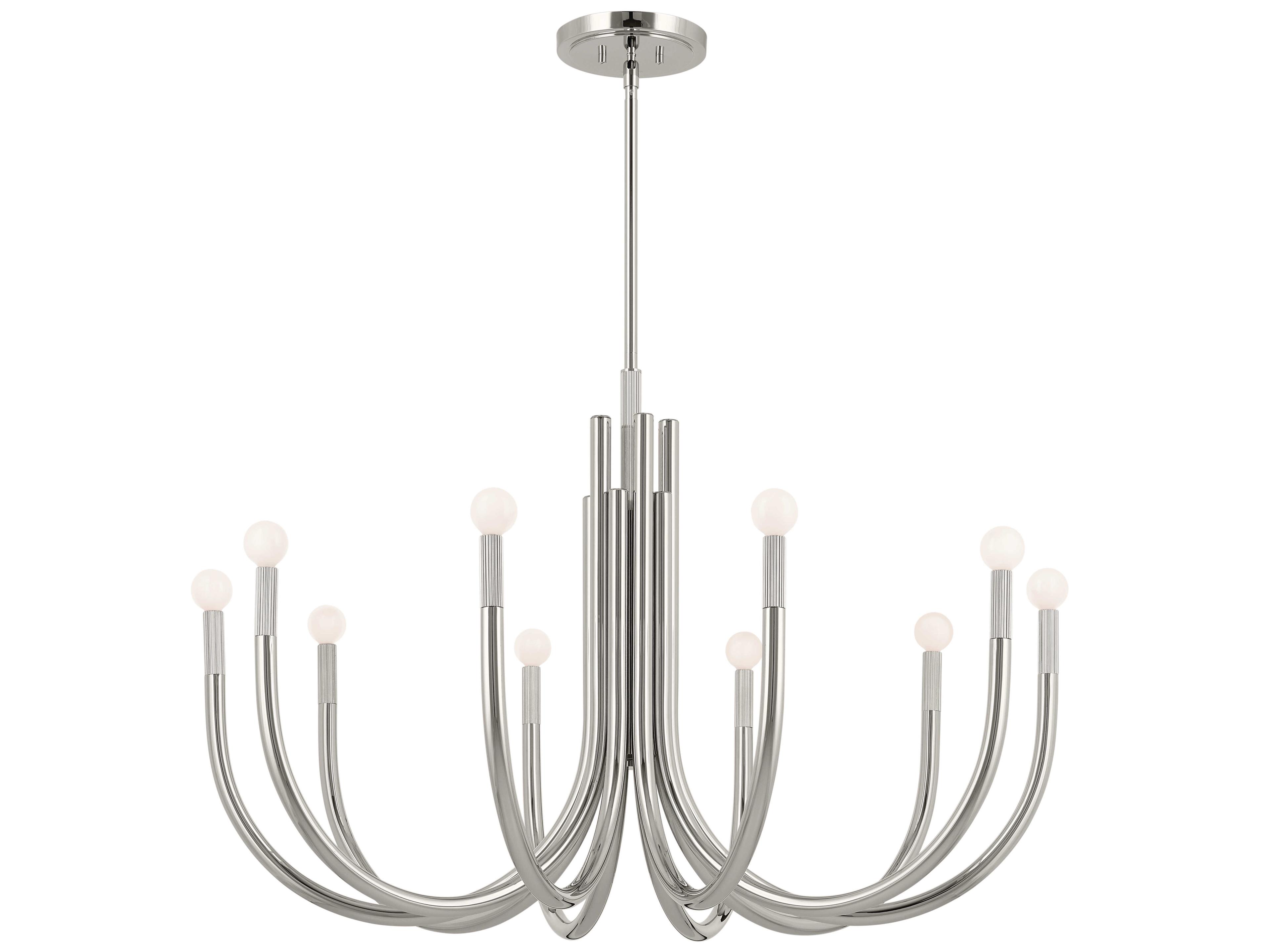 Kichler Odensa 10-Light Polished Nickel Candelabra Chandelier