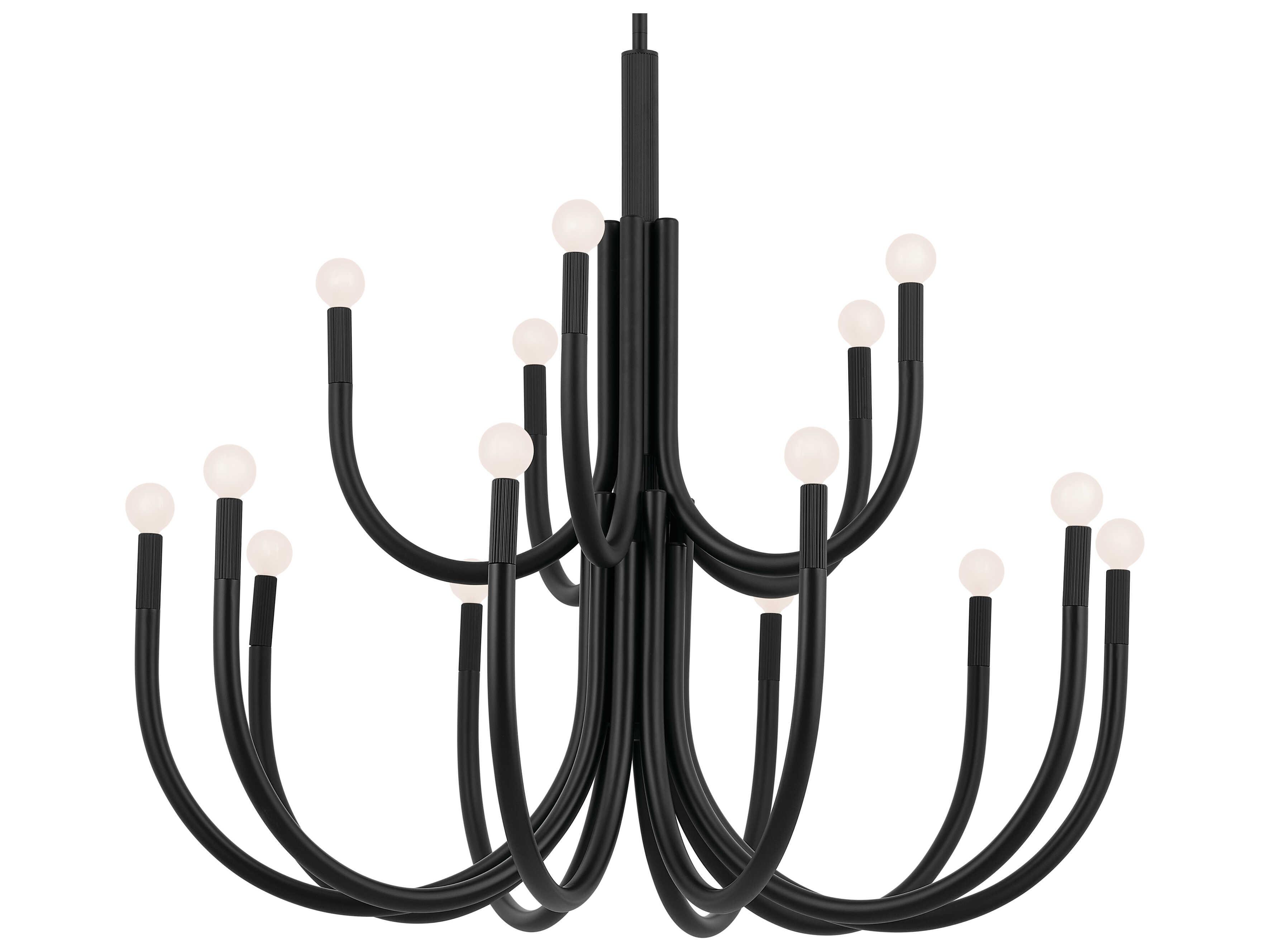 Kichler Odensa 15-Light Black Candelabra Chandelier
