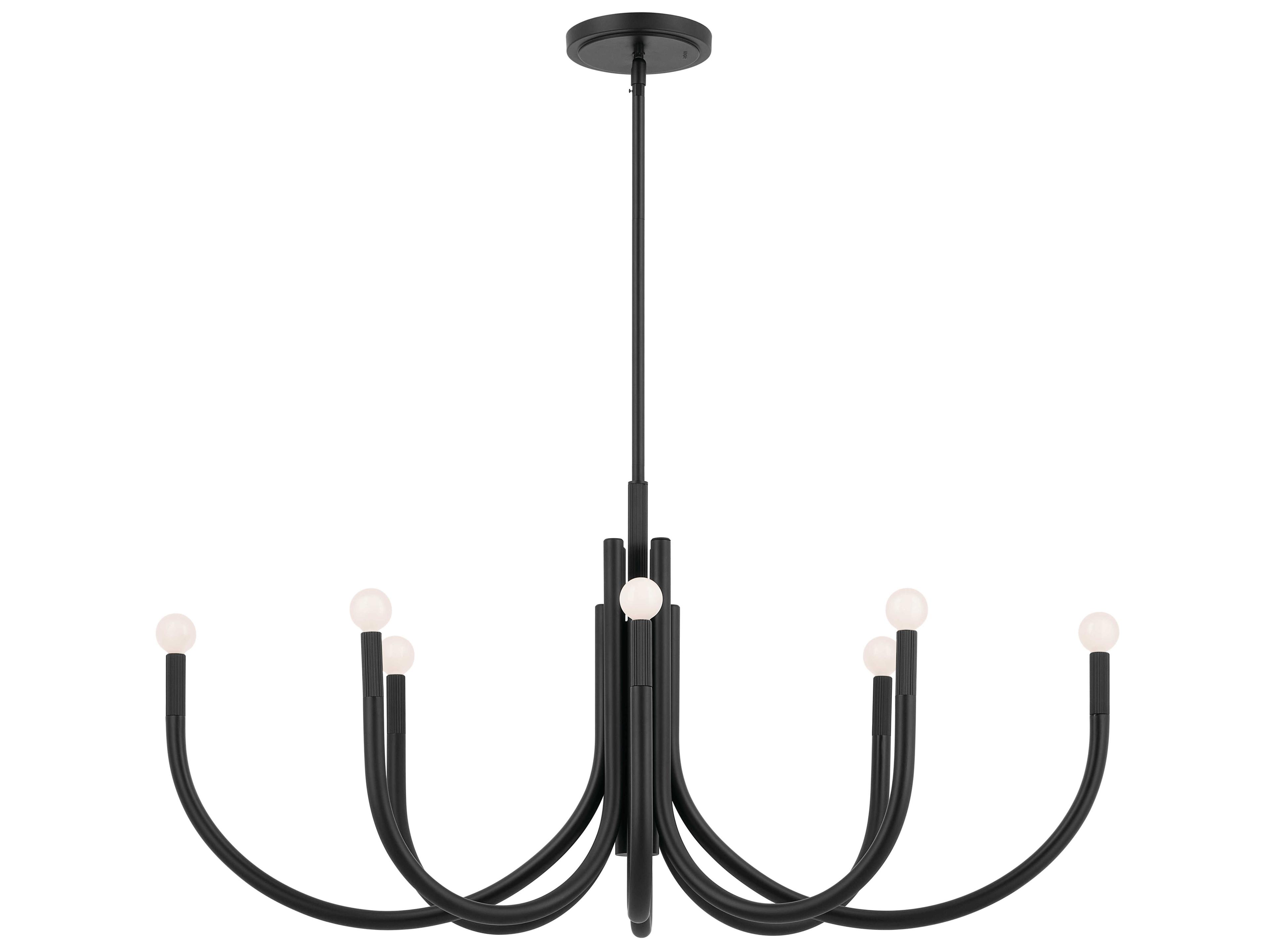 Kichler Odensa 8-Light Black Linear Island Pendant