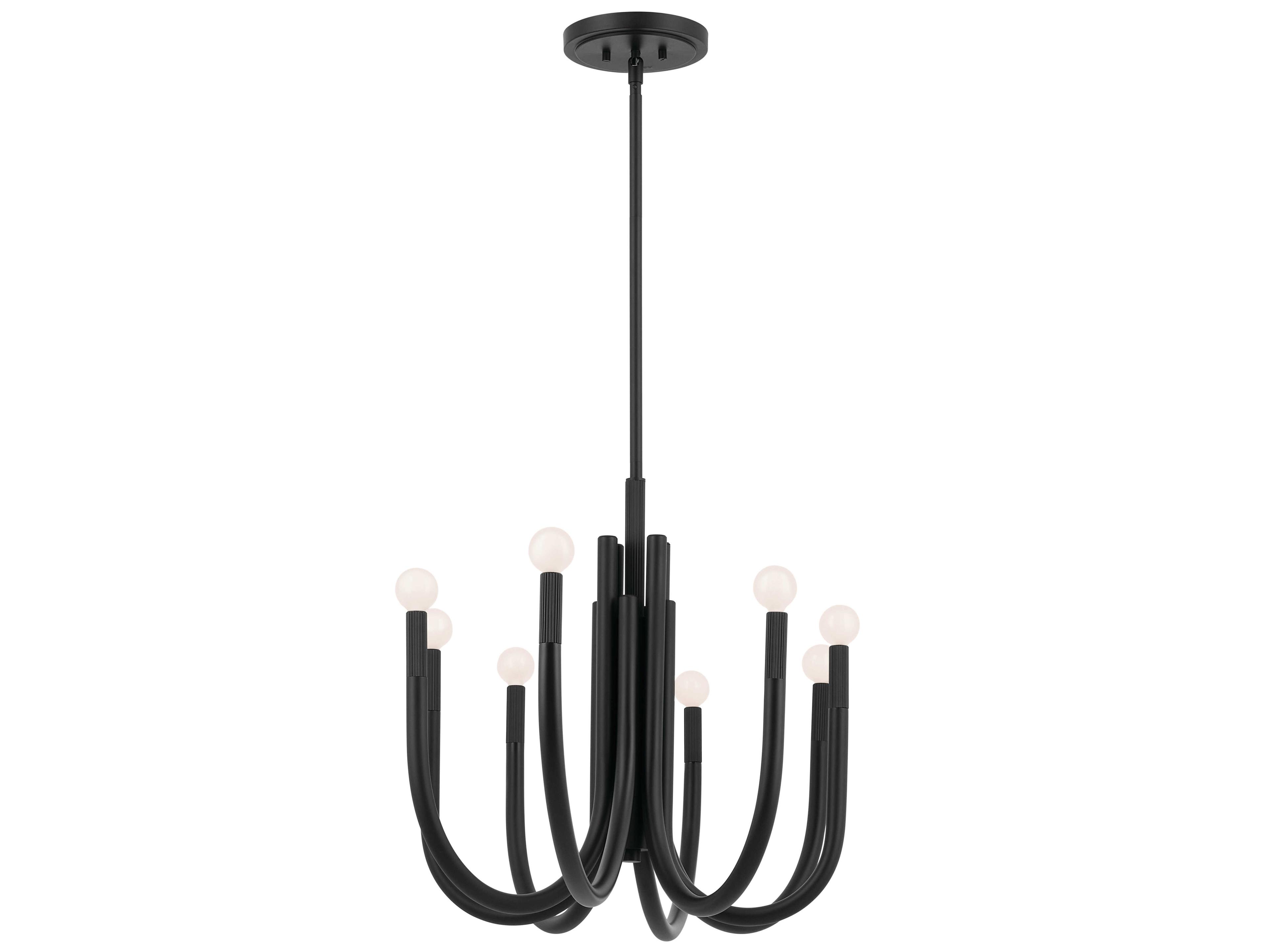 Kichler Odensa 8-Light Black Linear Island Pendant