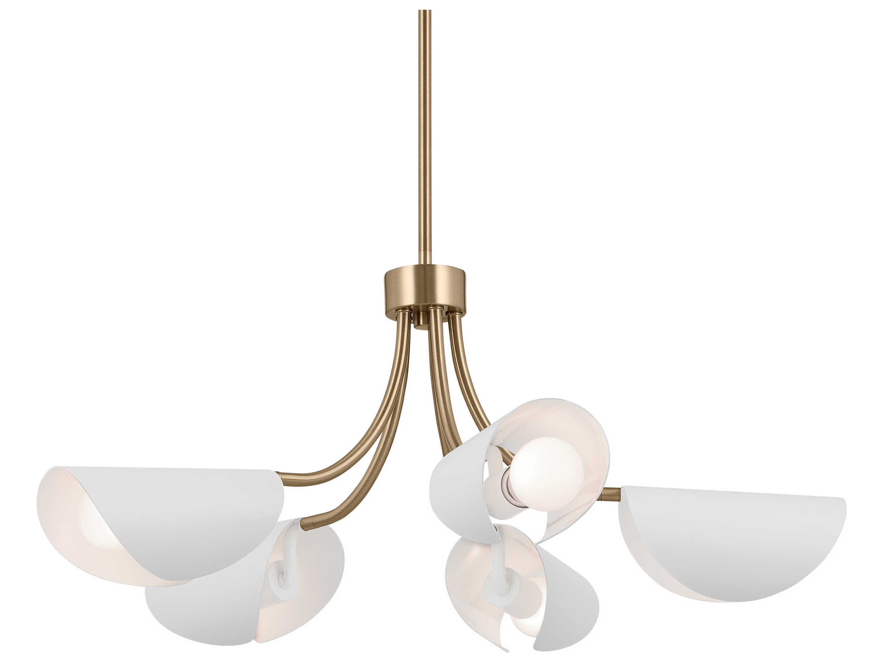 Kichler Arcus 5-Light Champagne Bronze White Geometric Chandelier