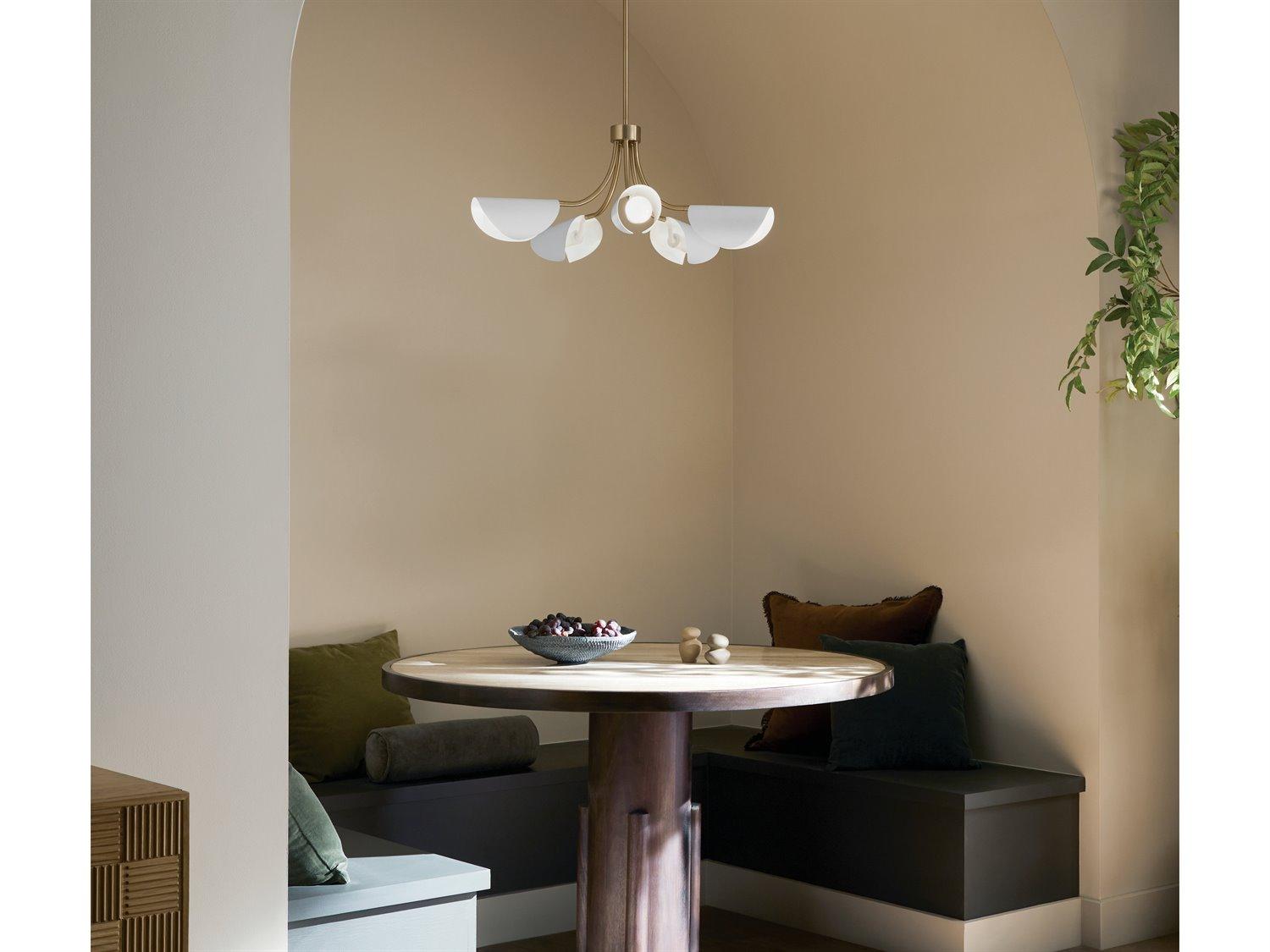 Kichler Arcus 5-Light Champagne Bronze White Geometric Chandelier