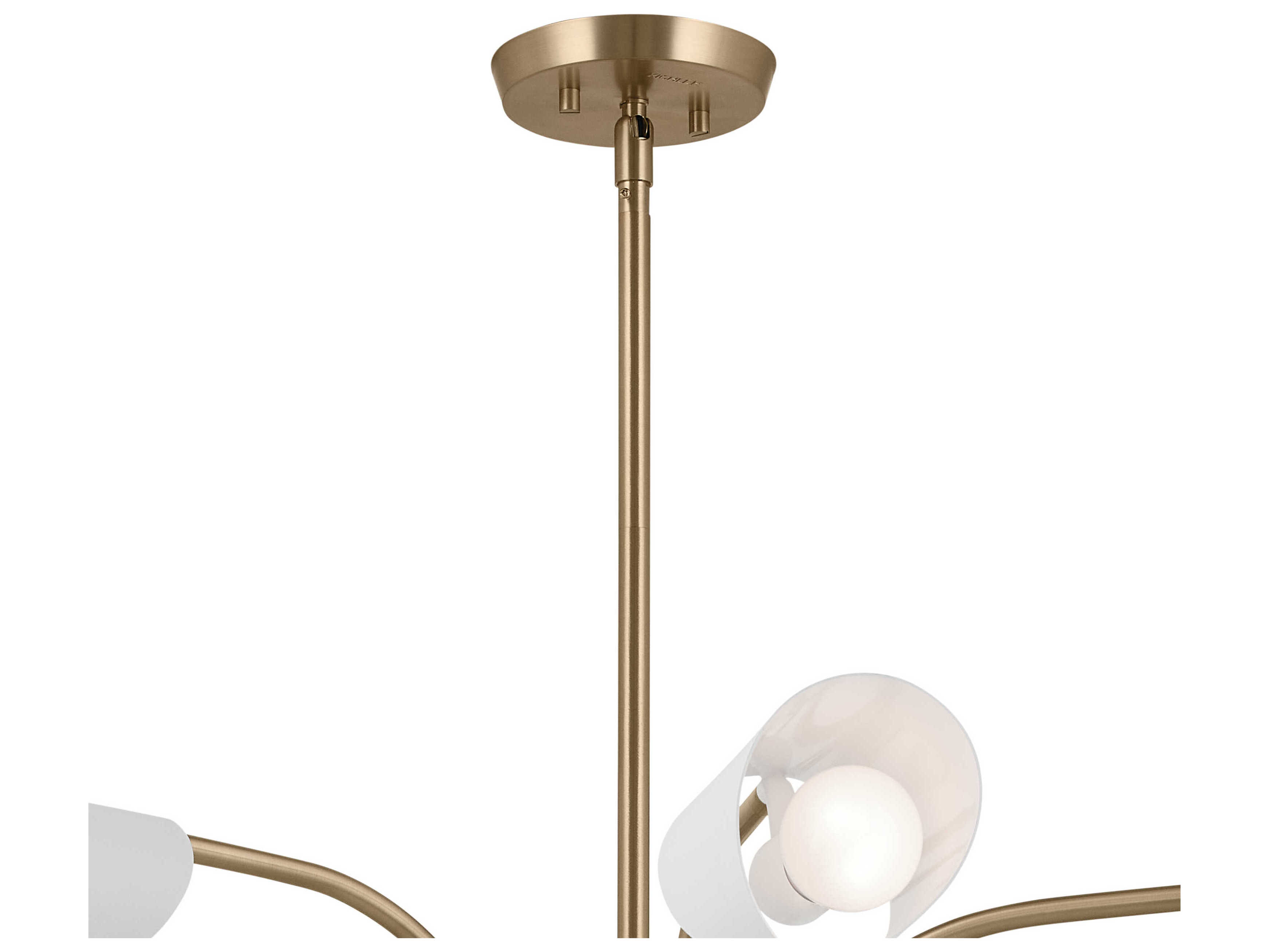 Kichler Arcus 6-Light Champagne Bronze White Geometric Chandelier