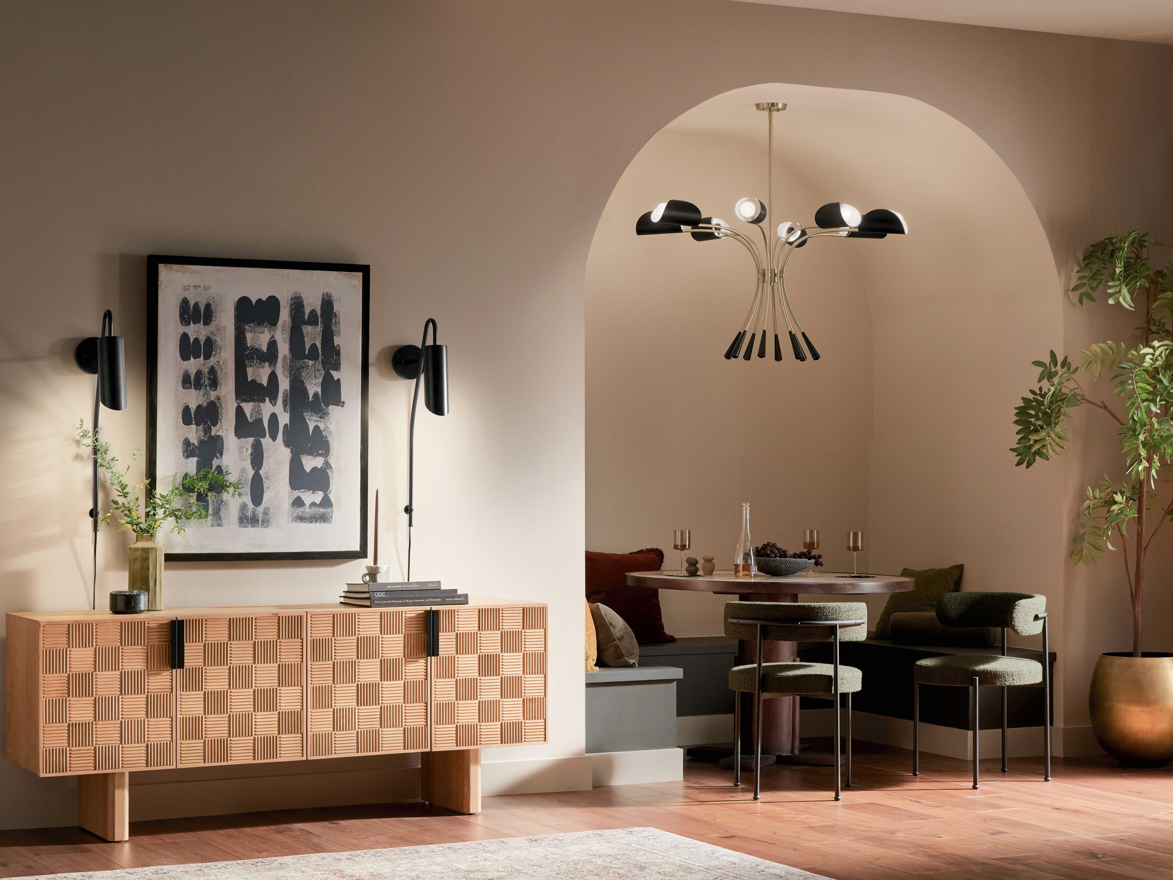 Kichler Arcus 8-Light Champagne Bronze Black Geometric Chandelier