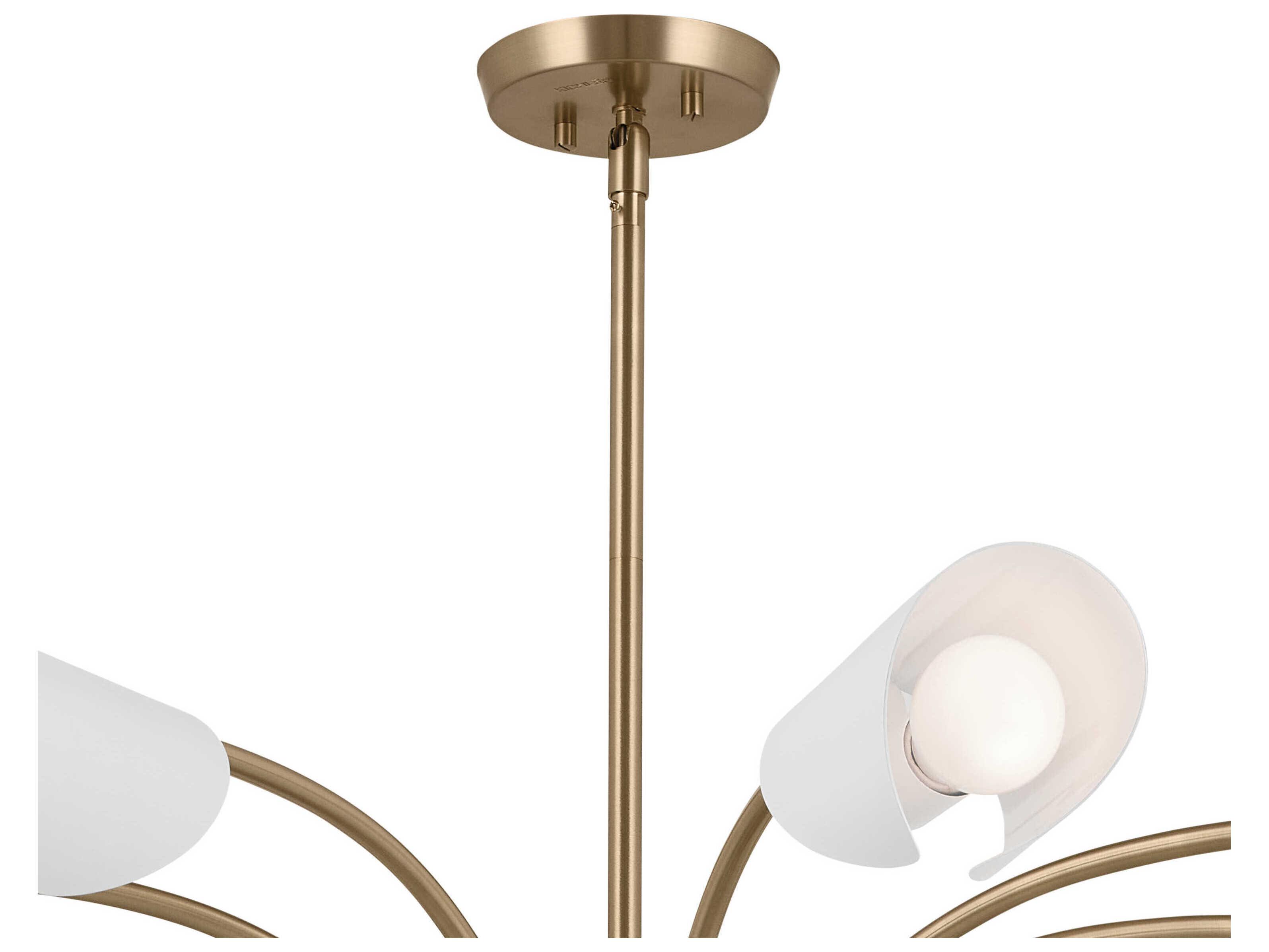 Kichler Arcus 8-Light Champagne Bronze White Geometric Chandelier