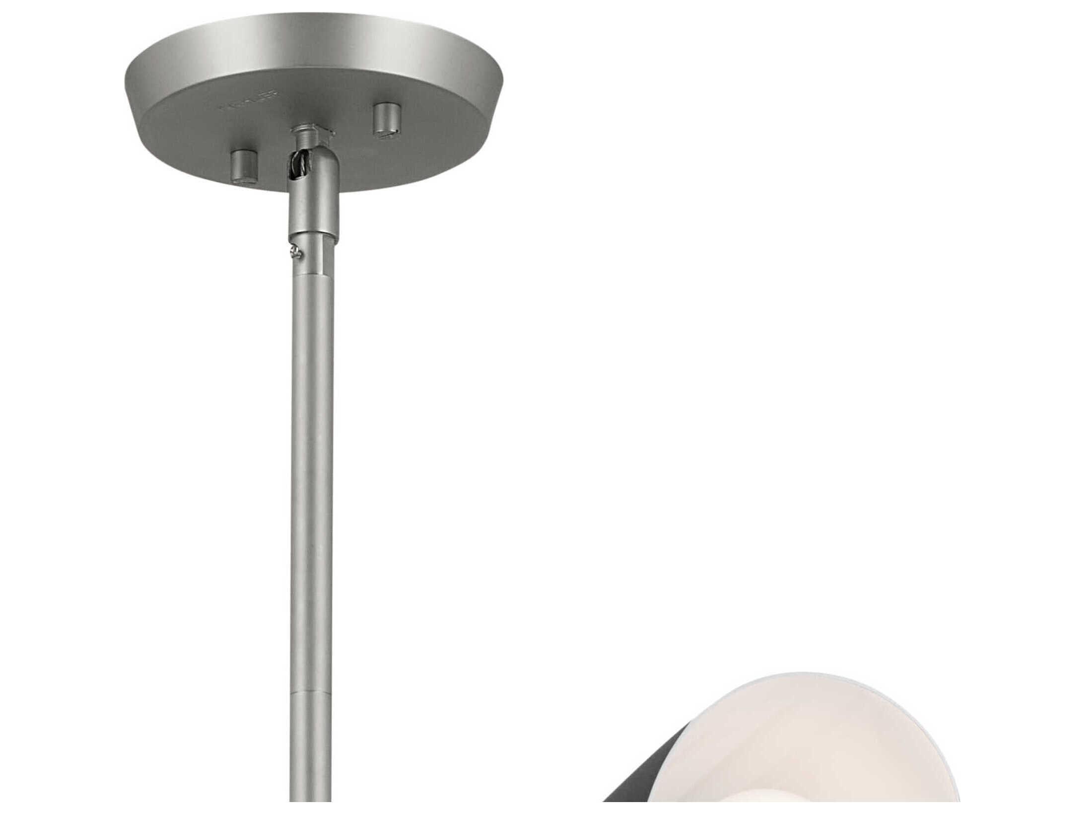 Kichler Arcus 8-Light Satin Nickel Black Geometric Chandelier