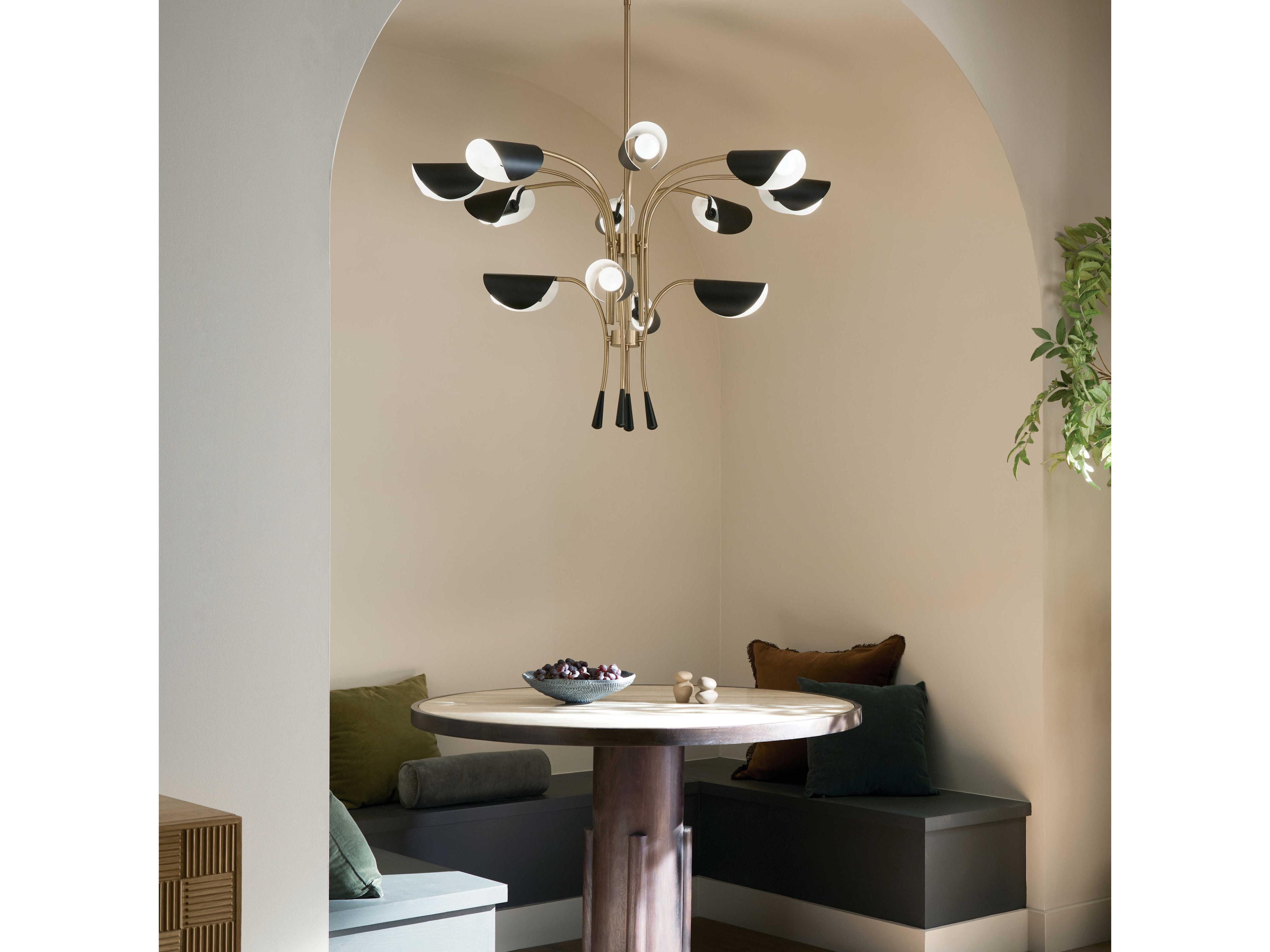 Kichler Arcus 12-Light Champagne Bronze Black Geometric Chandelier