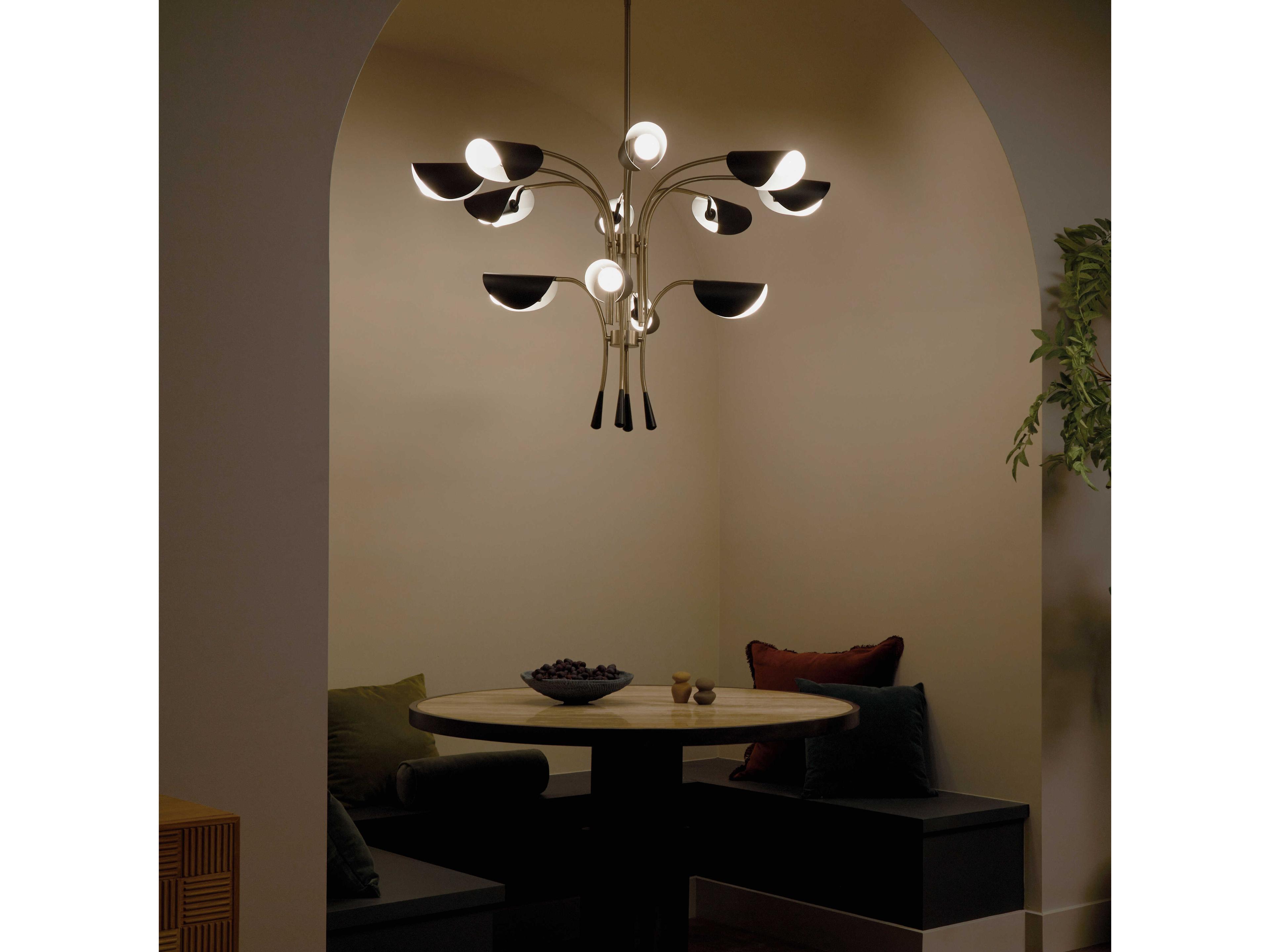 Kichler Arcus 12-Light Champagne Bronze Black Geometric Chandelier