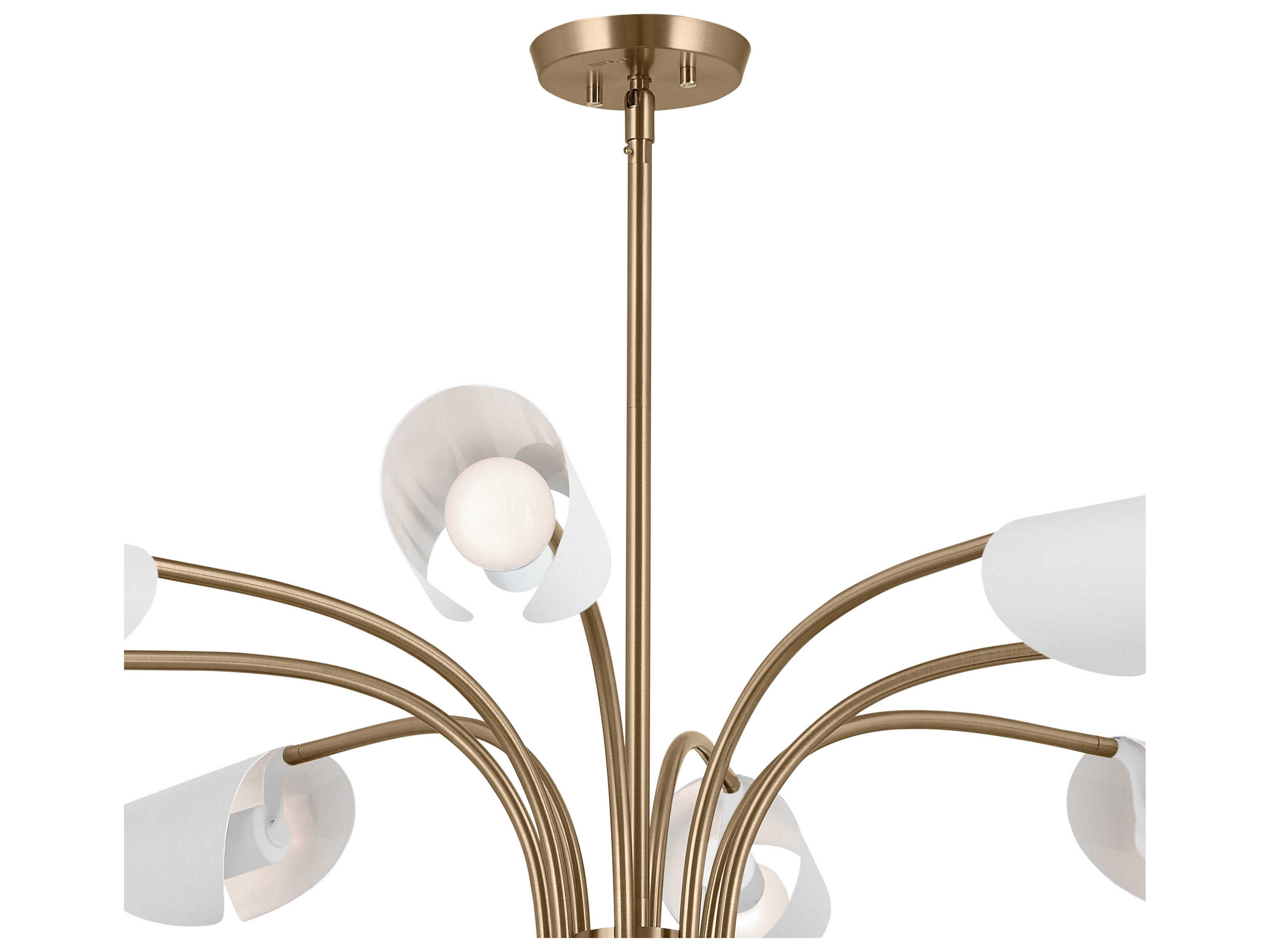 Kichler Arcus 12-Light Champagne Bronze White Geometric Chandelier