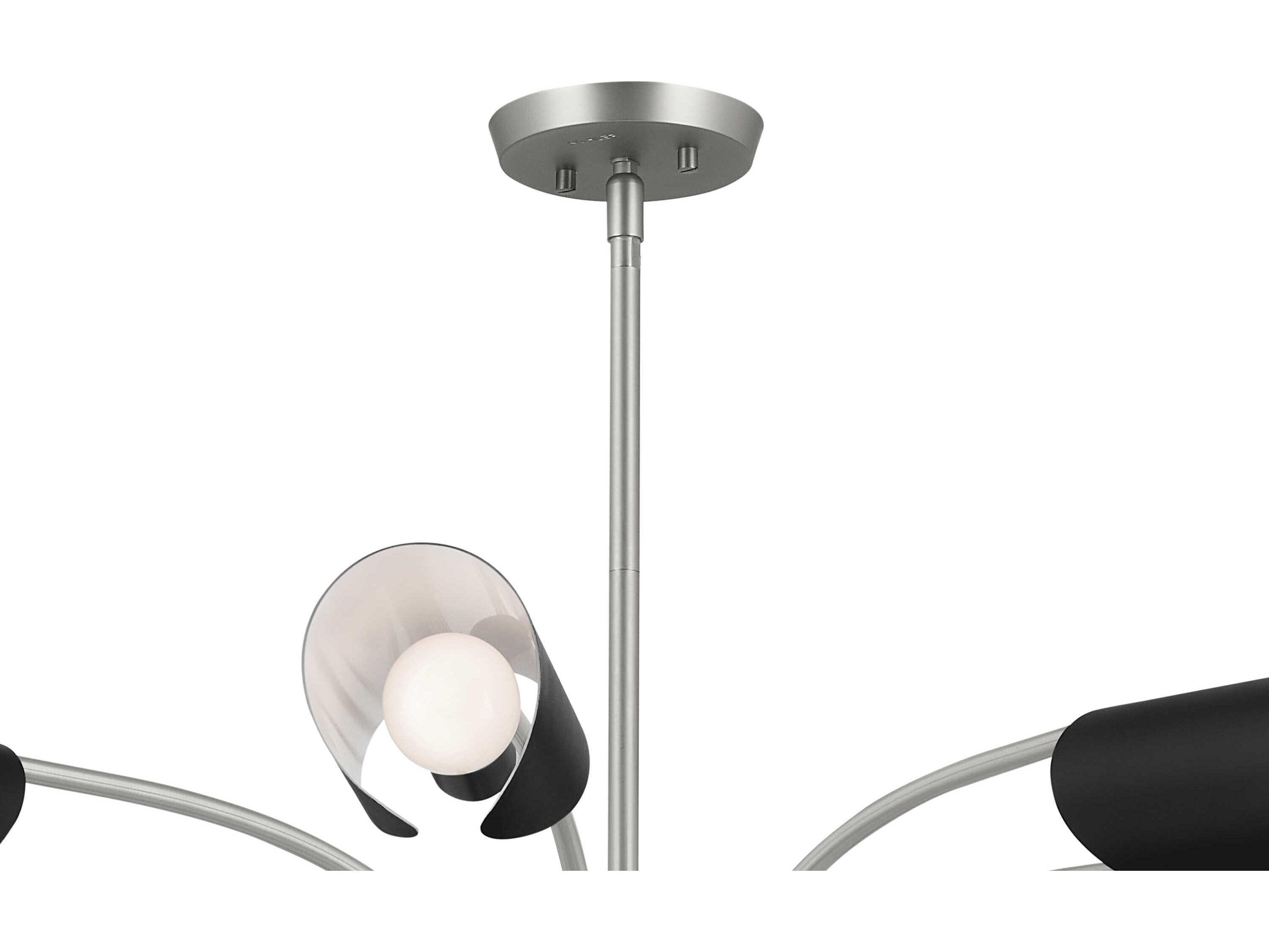 Kichler Arcus 12-Light Satin Nickel Black Geometric Chandelier