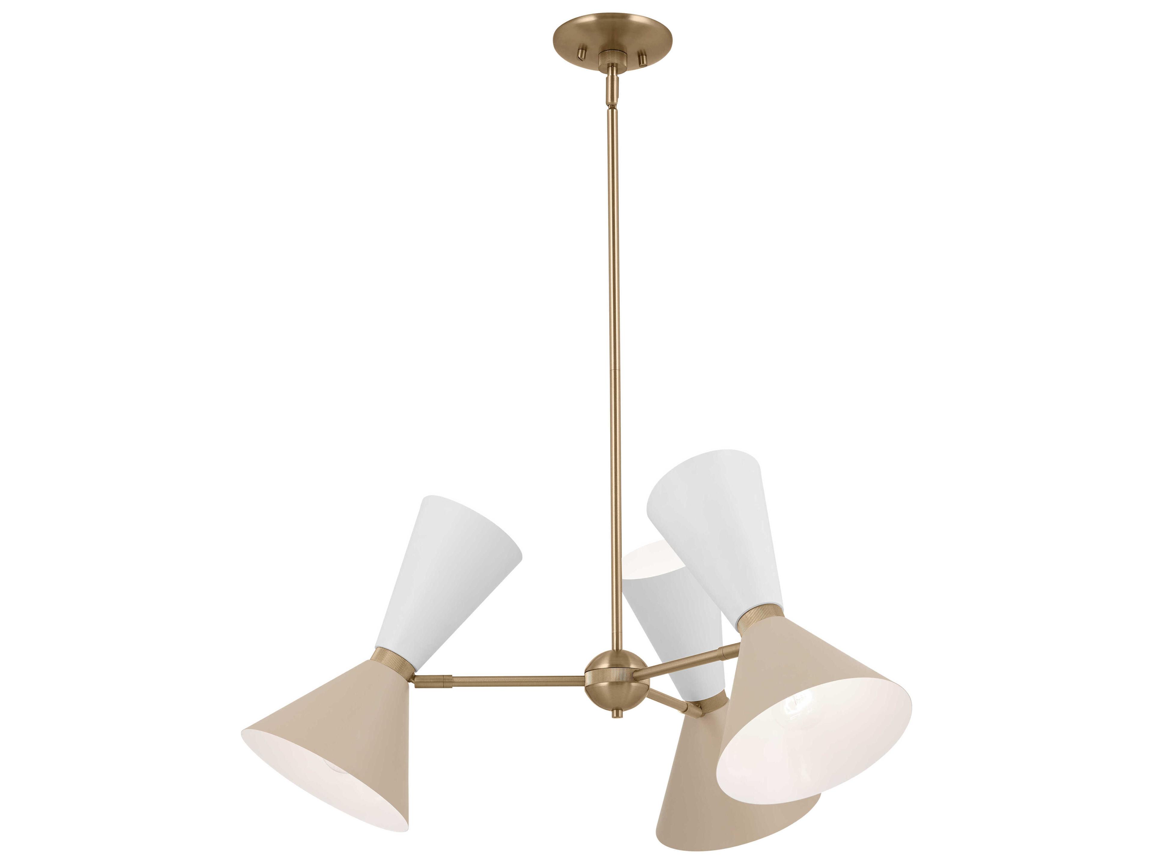 Kichler Phix 6-Light Champagne Bronze White And Greige Geometric Chandelier