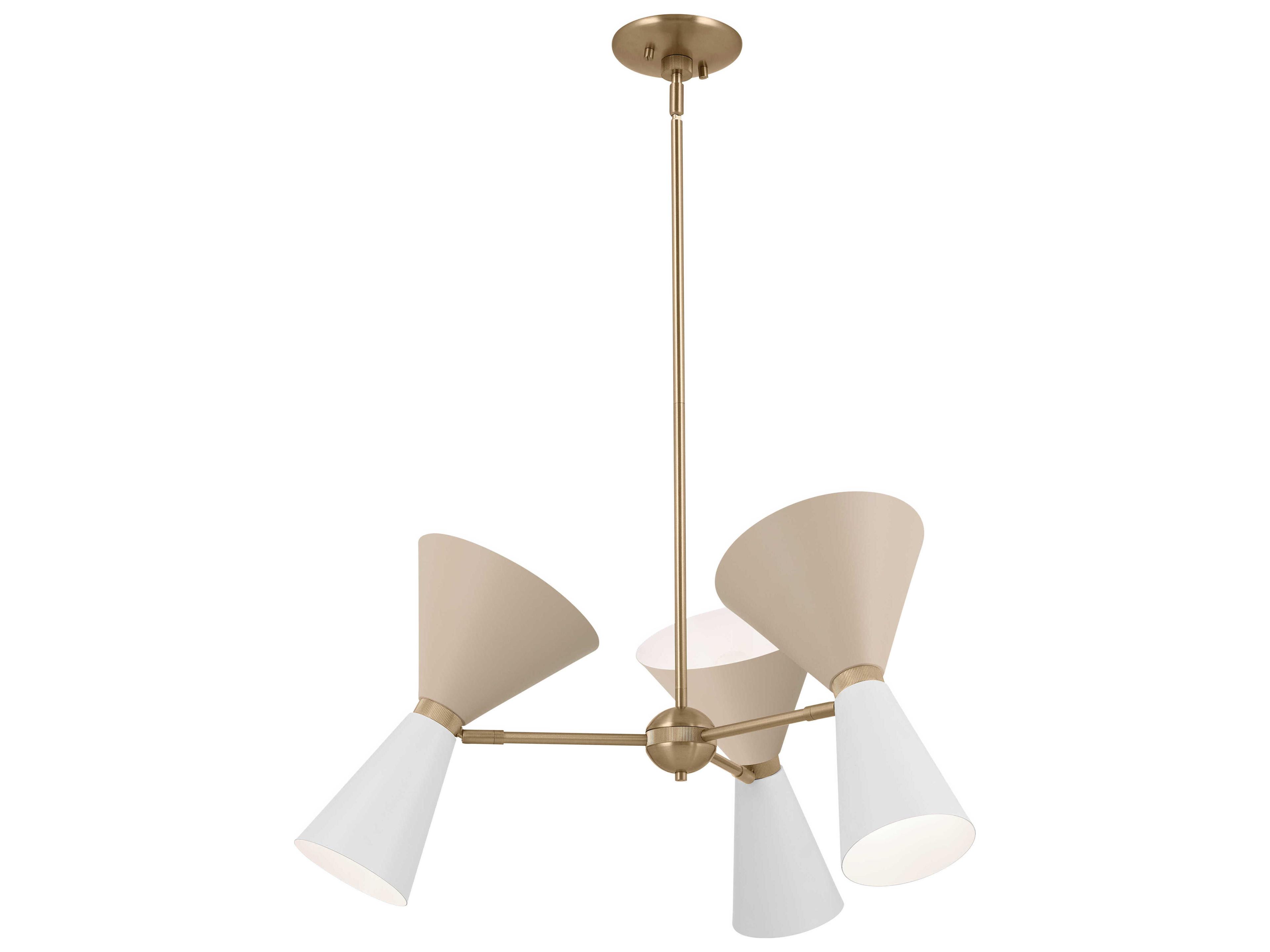 Kichler Phix 6-Light Champagne Bronze White And Greige Geometric Chandelier
