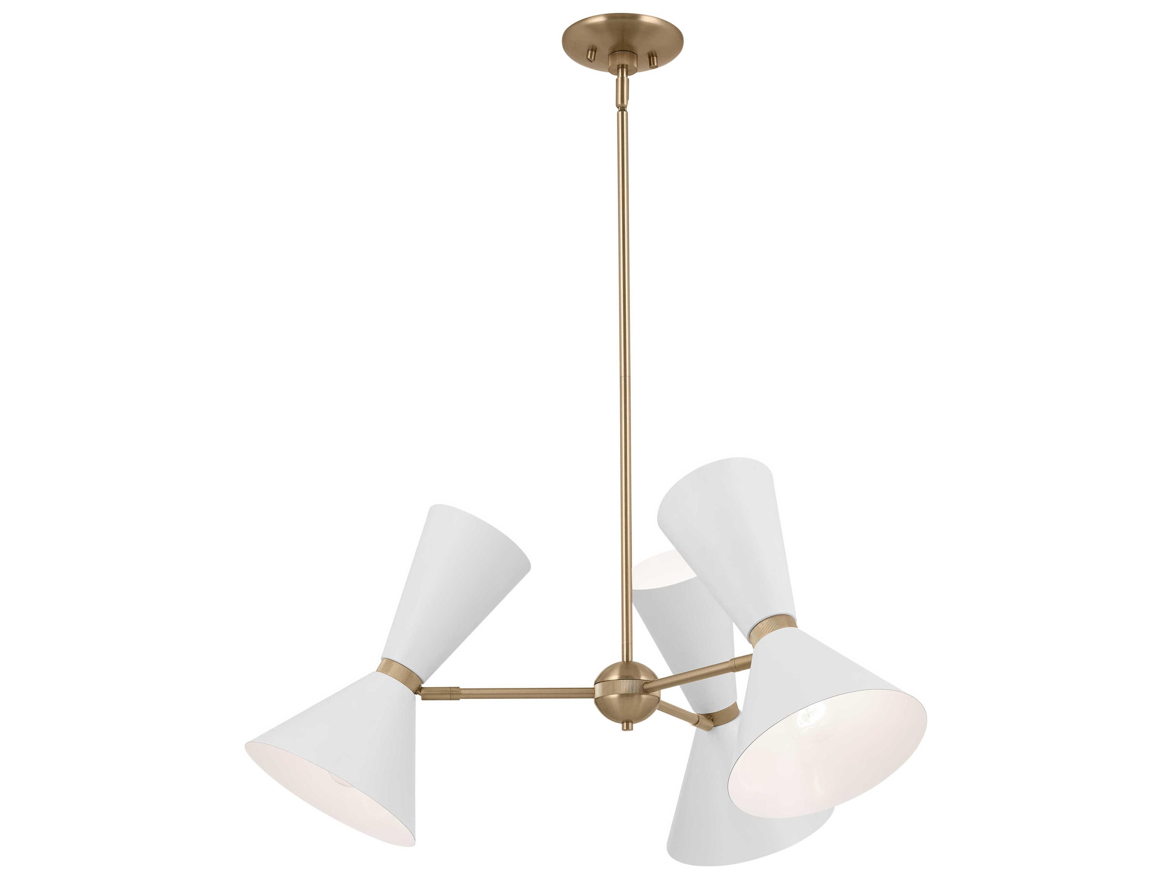 Kichler Phix 6-Light Champagne Bronze White Geometric Chandelier