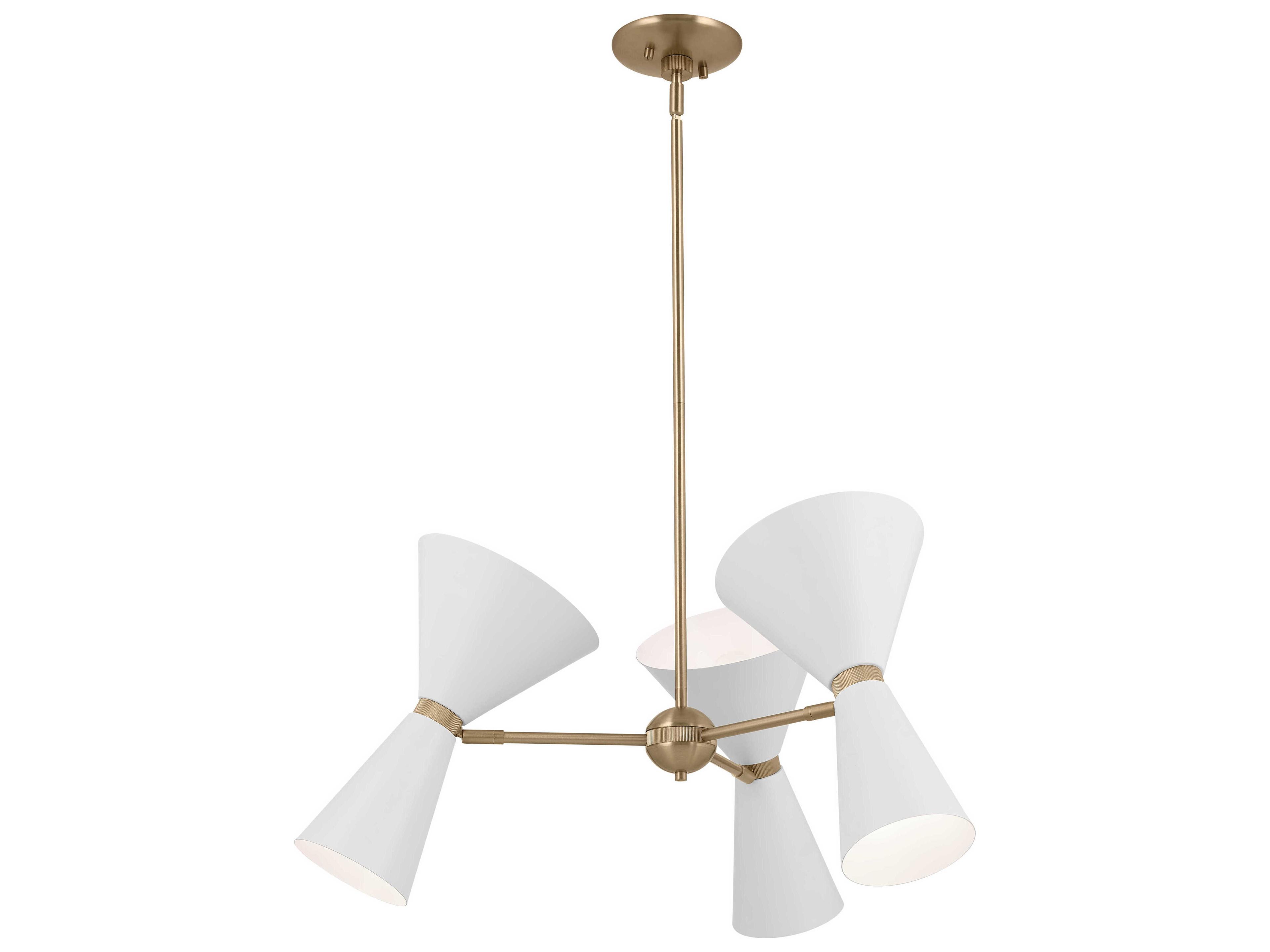 Kichler Phix 6-Light Champagne Bronze White Geometric Chandelier