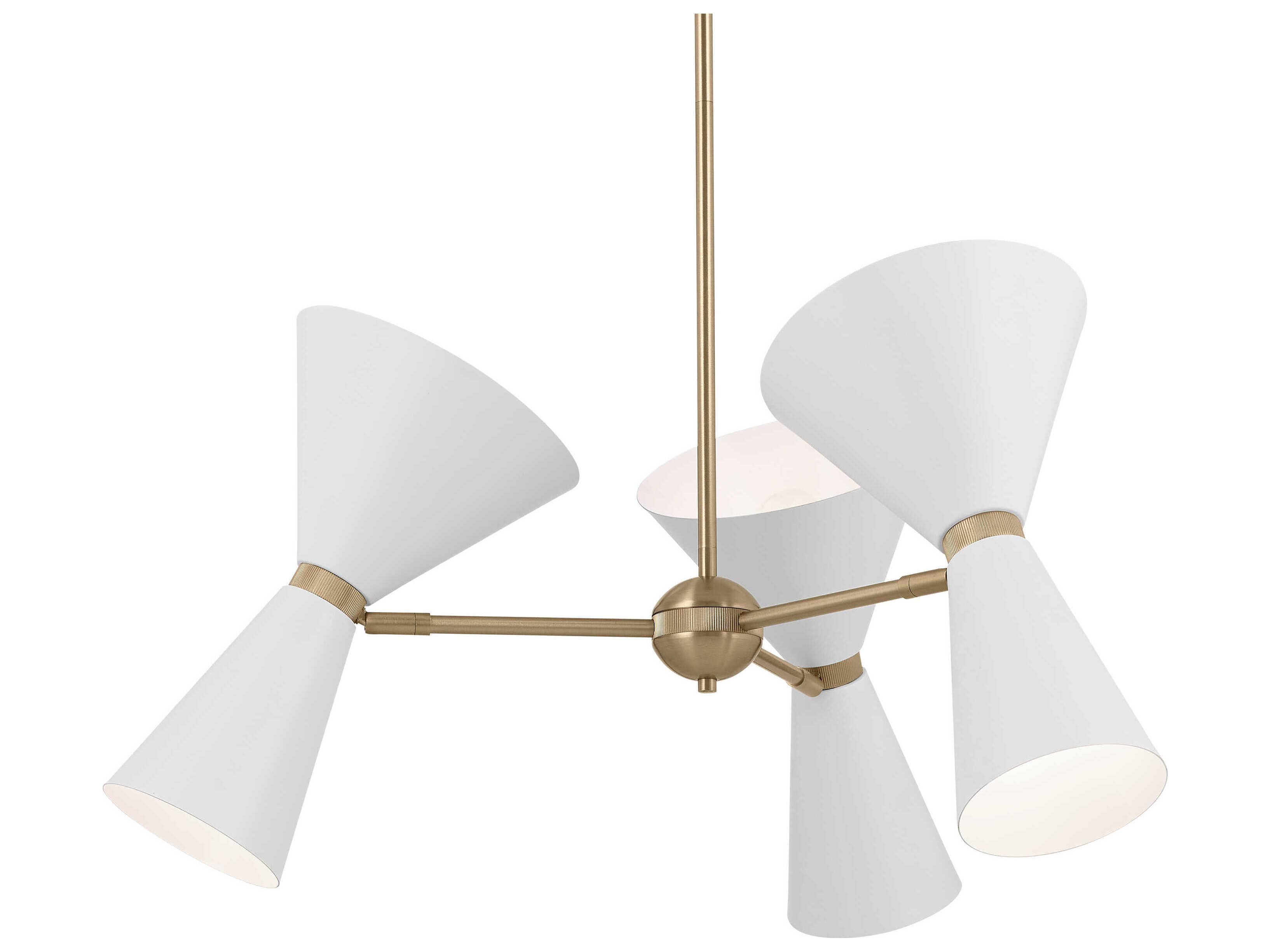 Kichler Phix 6-Light Champagne Bronze White Geometric Chandelier