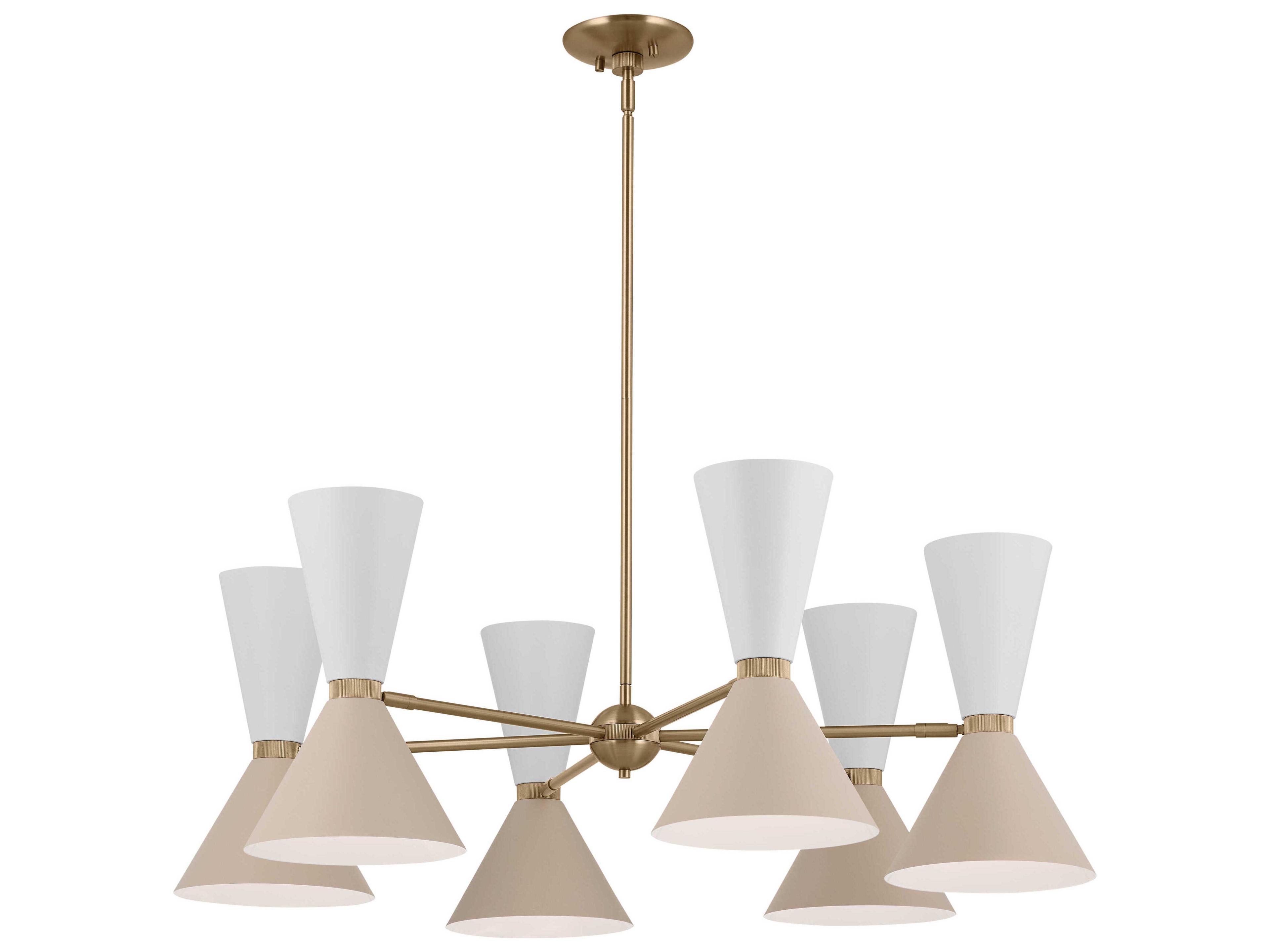 Kichler Phix 12-Light Champagne Bronze White And Greige Geometric Chandelier