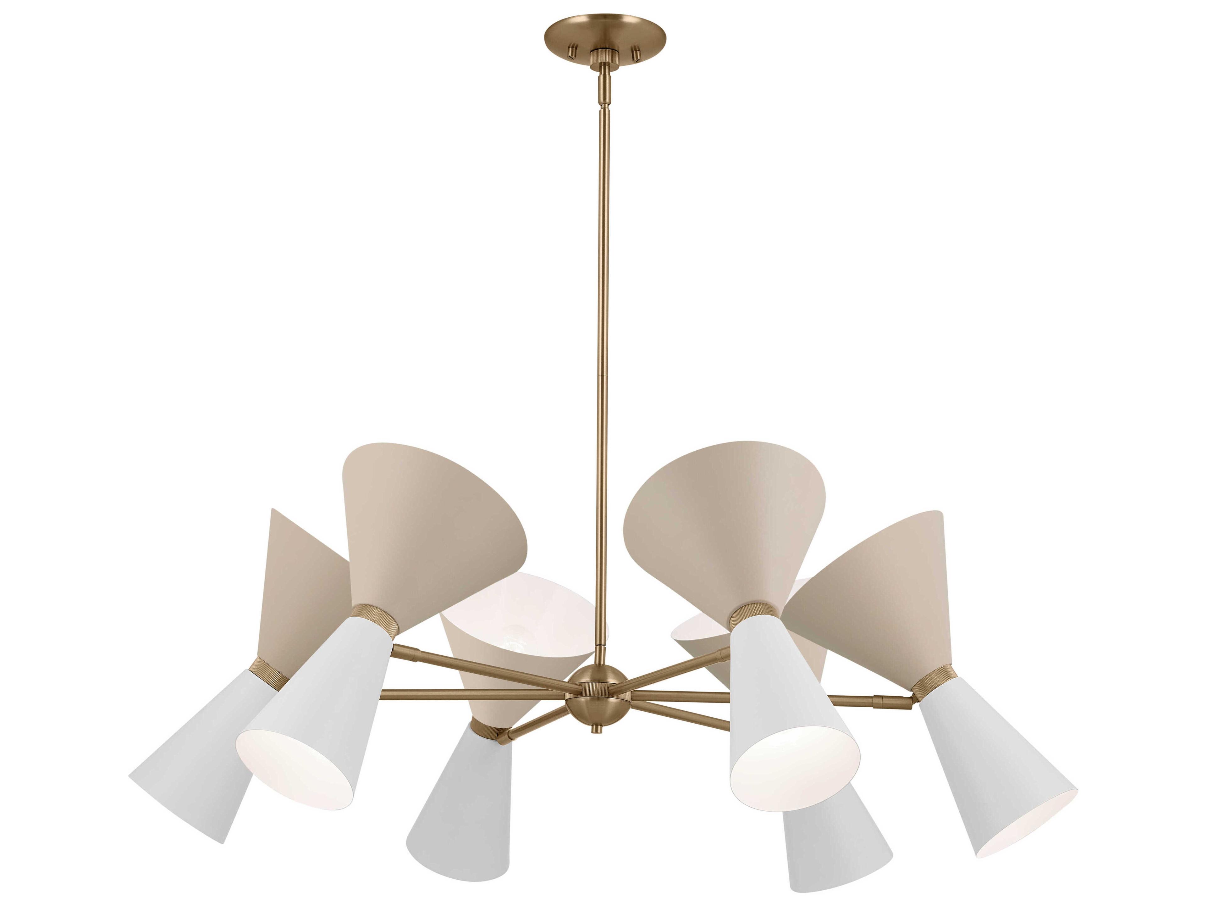 Kichler Phix 12-Light Champagne Bronze White And Greige Geometric Chandelier