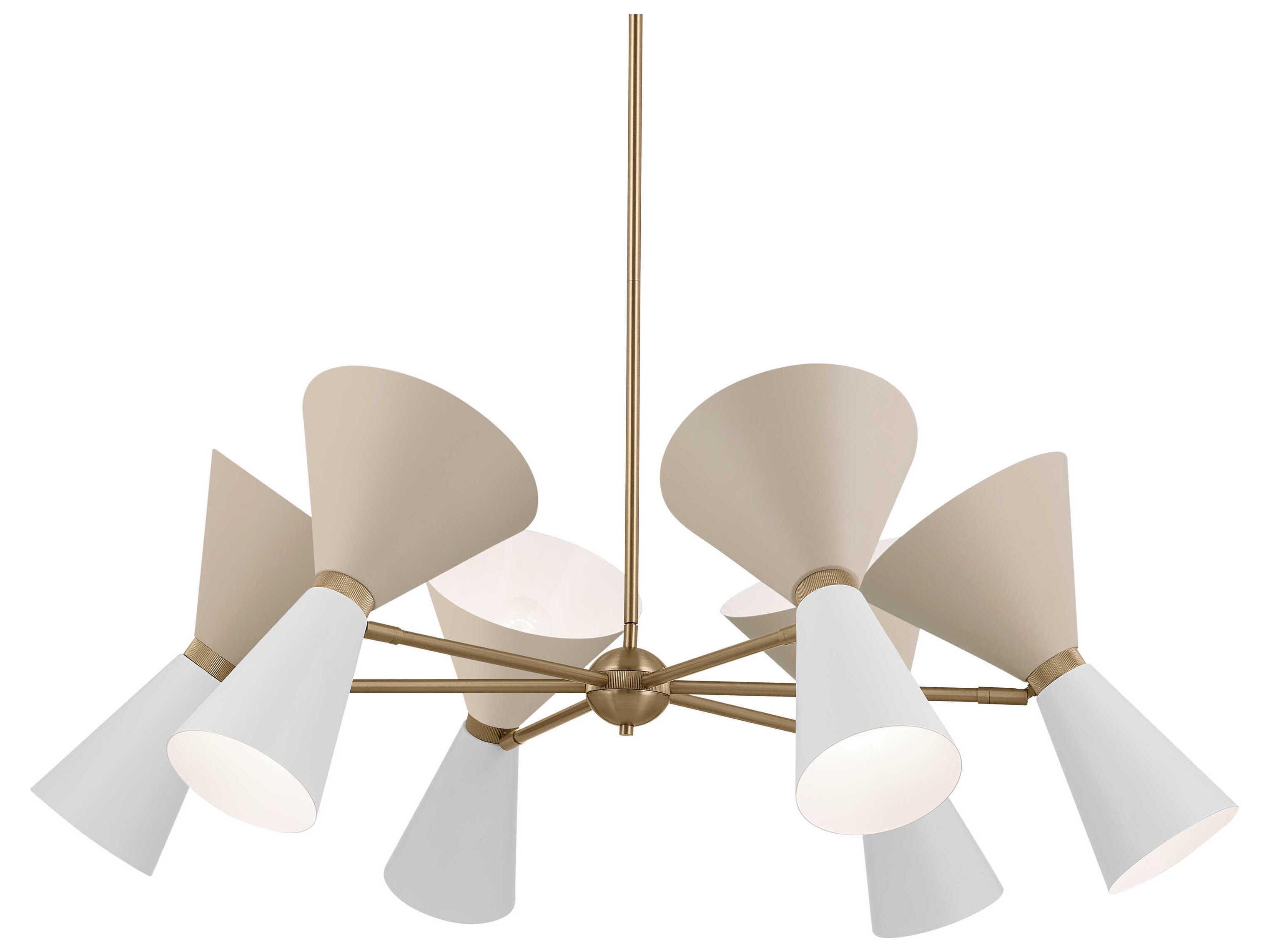 Kichler Phix 12-Light Champagne Bronze White And Greige Geometric Chandelier