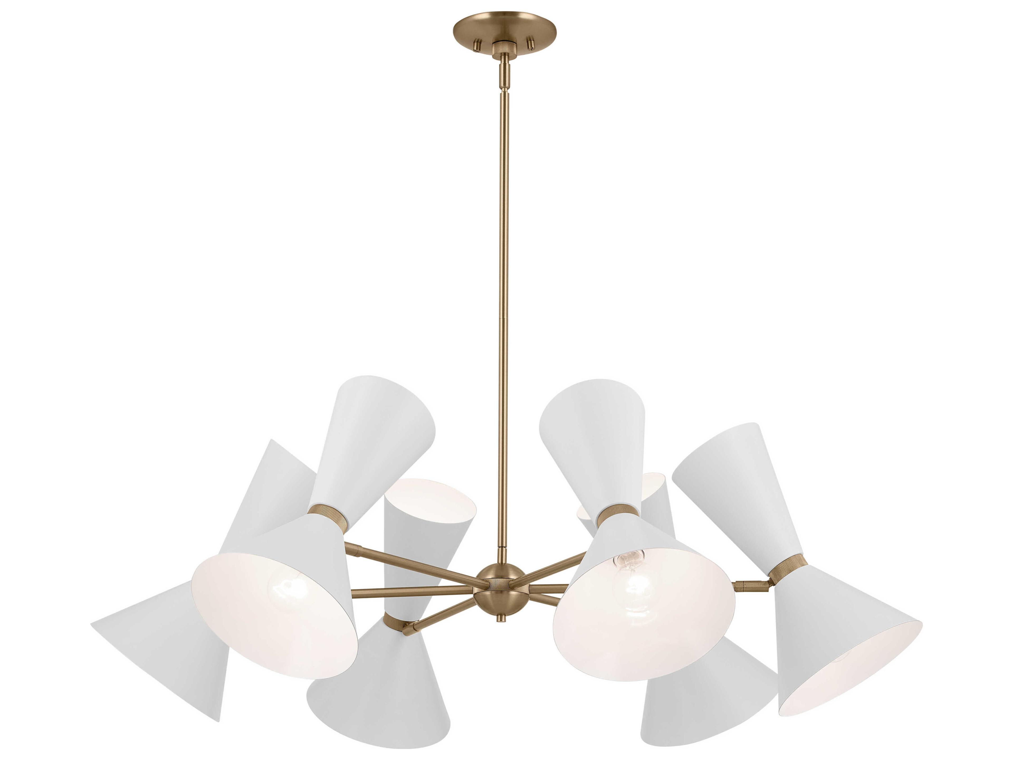 Kichler Phix 12-Light Champagne Bronze White Geometric Chandelier