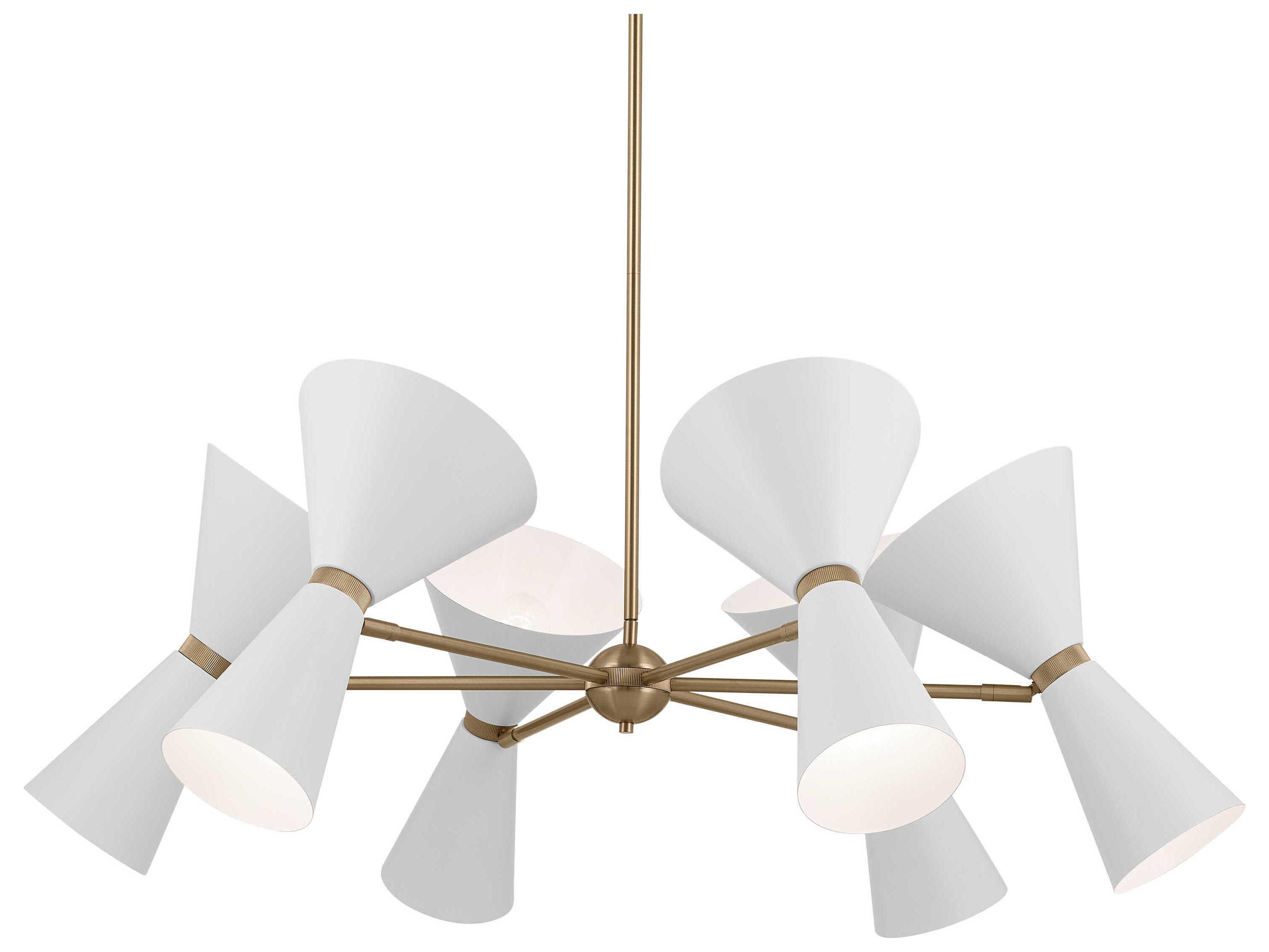 Kichler Phix 12-Light Champagne Bronze White Geometric Chandelier