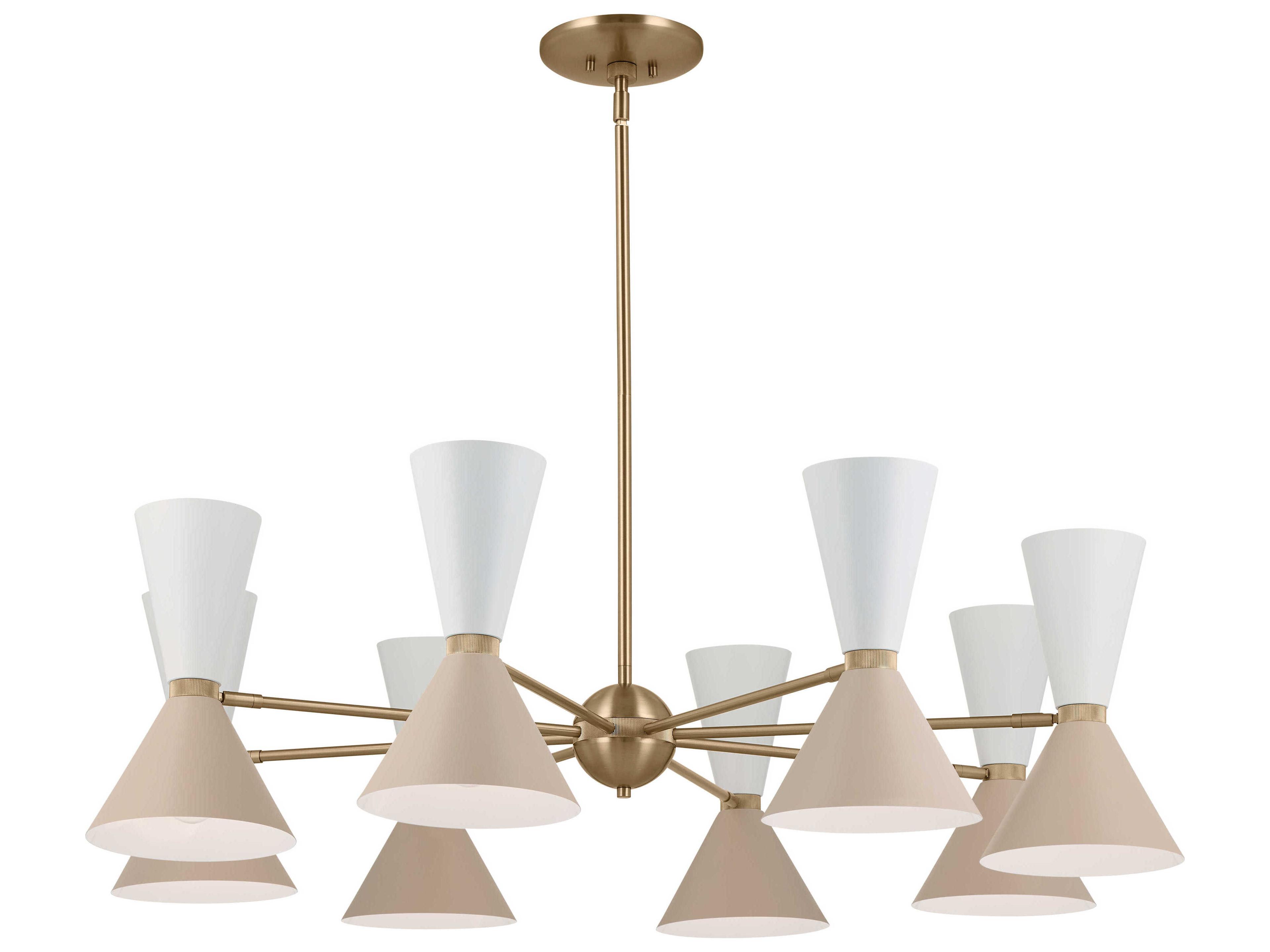 Kichler Phix 16-Light6-Light Champagne Bronze White And Greige Geometric Chandelier