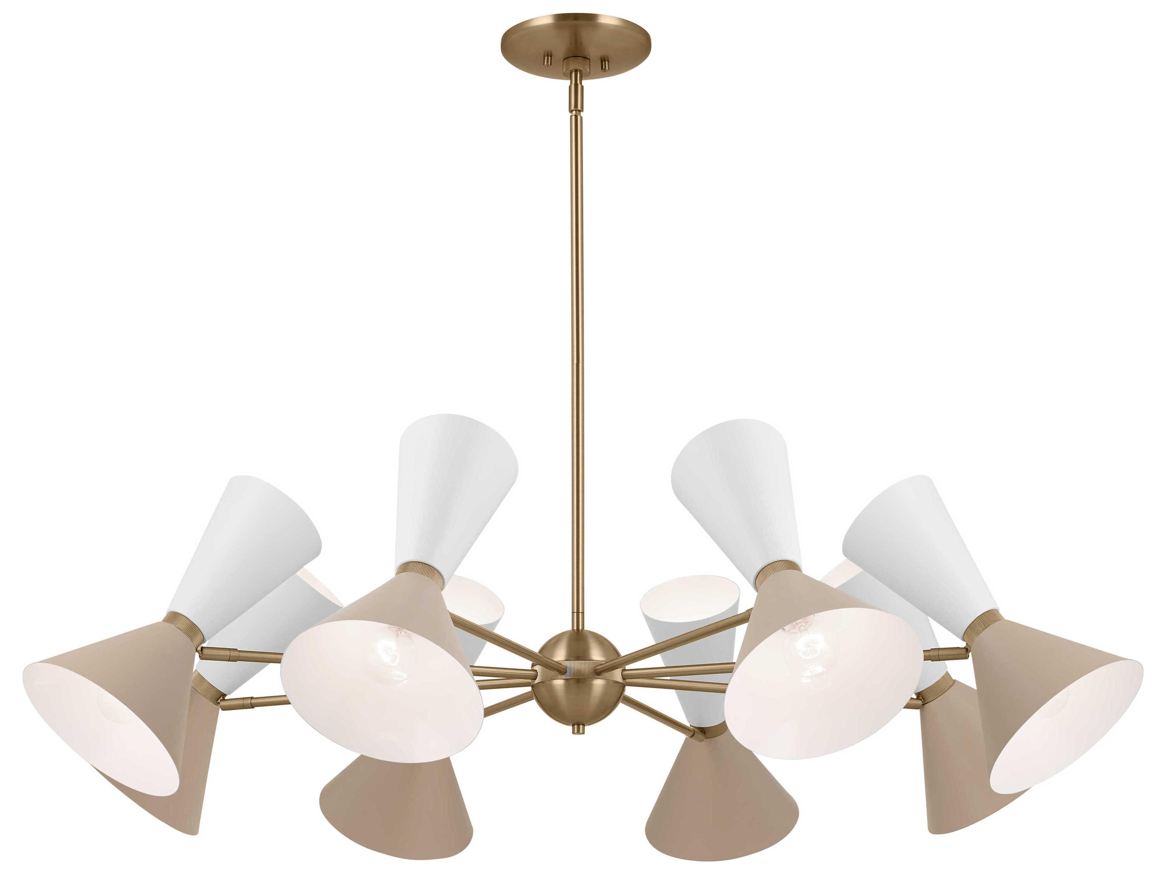 Kichler Phix 16-Light6-Light Champagne Bronze White And Greige Geometric Chandelier