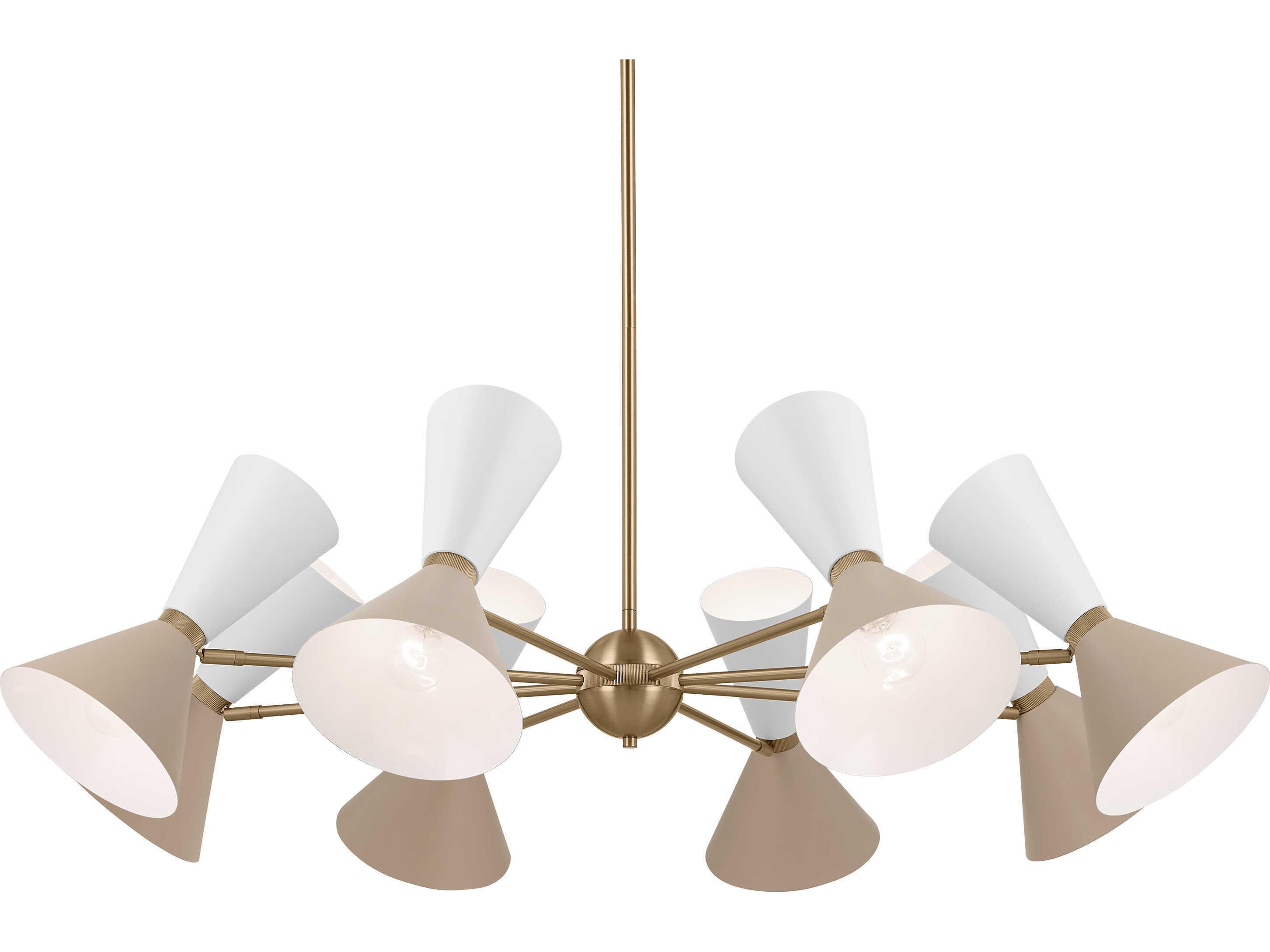 Kichler Phix 16-Light6-Light Champagne Bronze White And Greige Geometric Chandelier