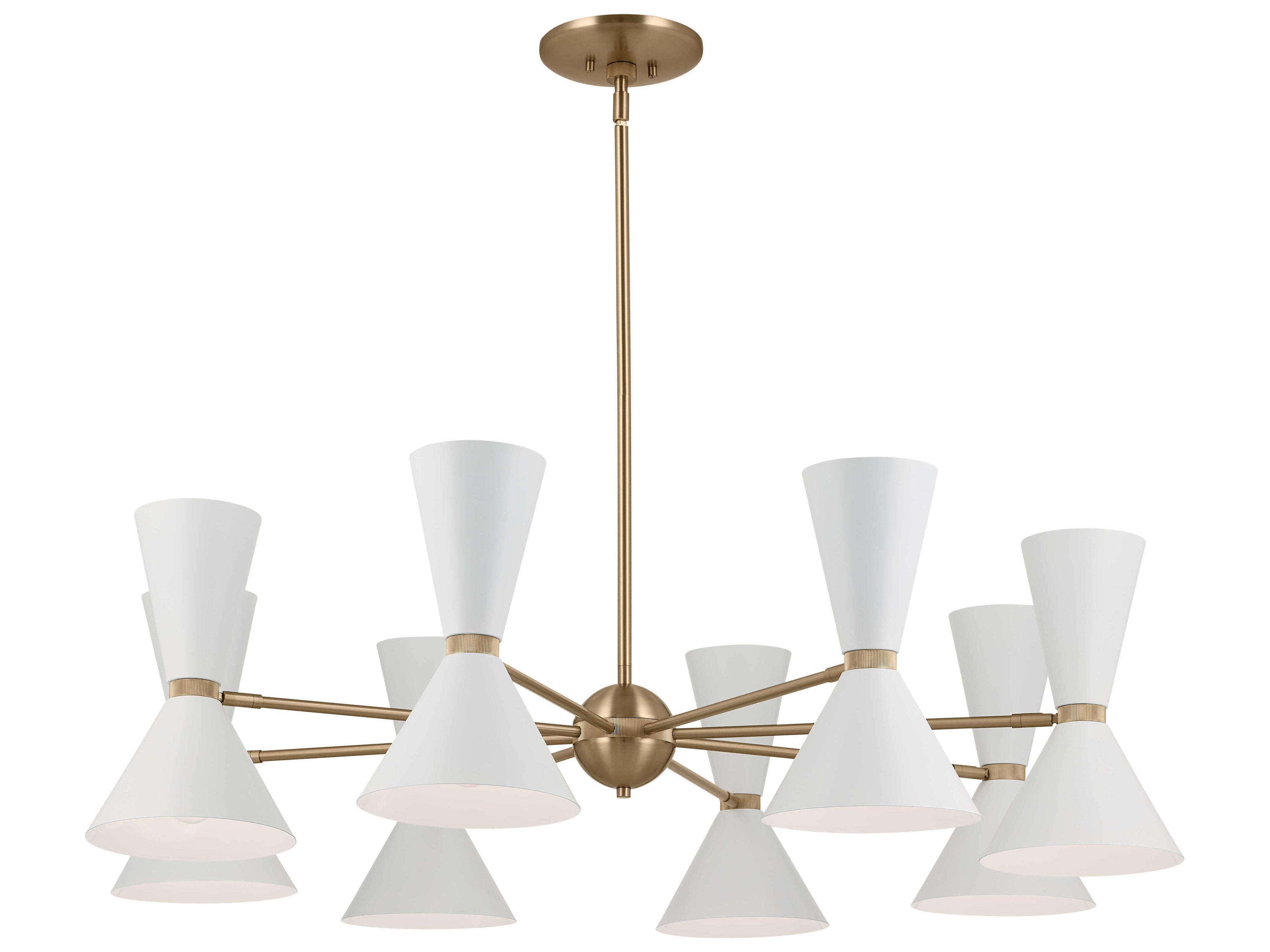 Kichler Phix 16-Light6-Light Champagne Bronze White Geometric Chandelier