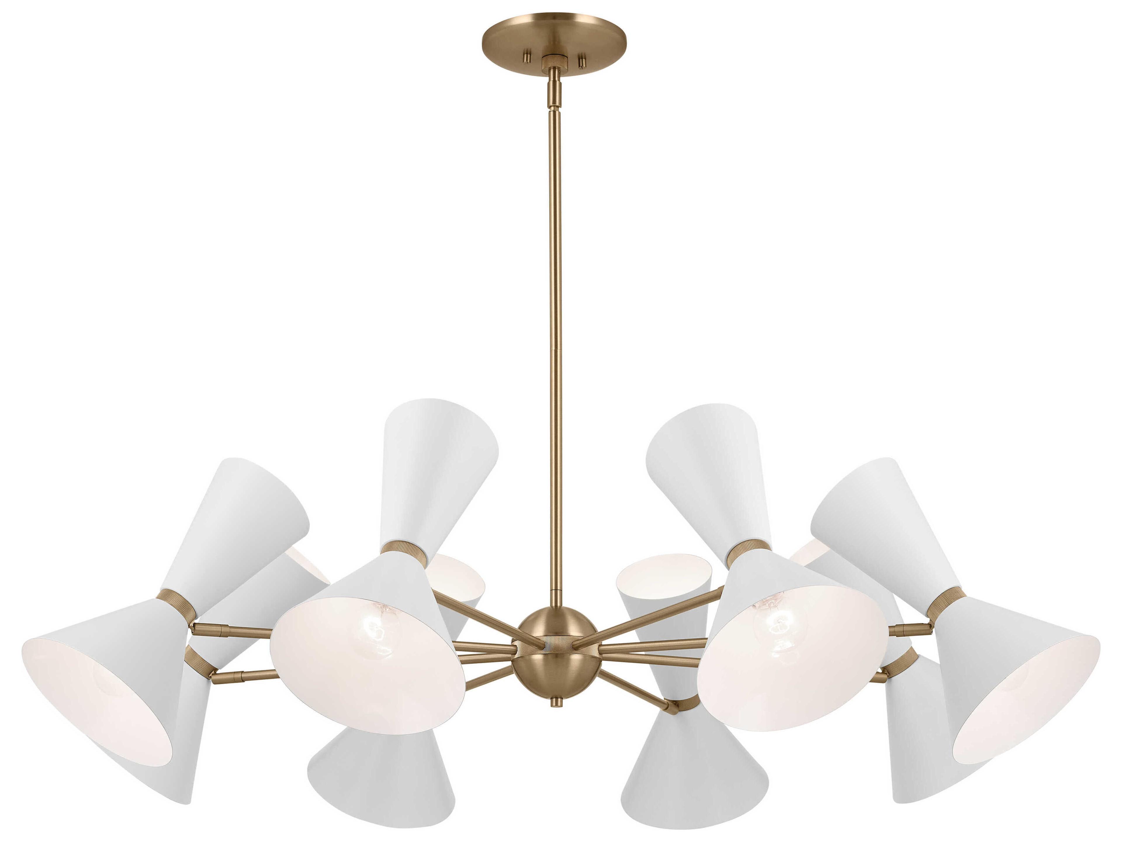 Kichler Phix 16-Light6-Light Champagne Bronze White Geometric Chandelier
