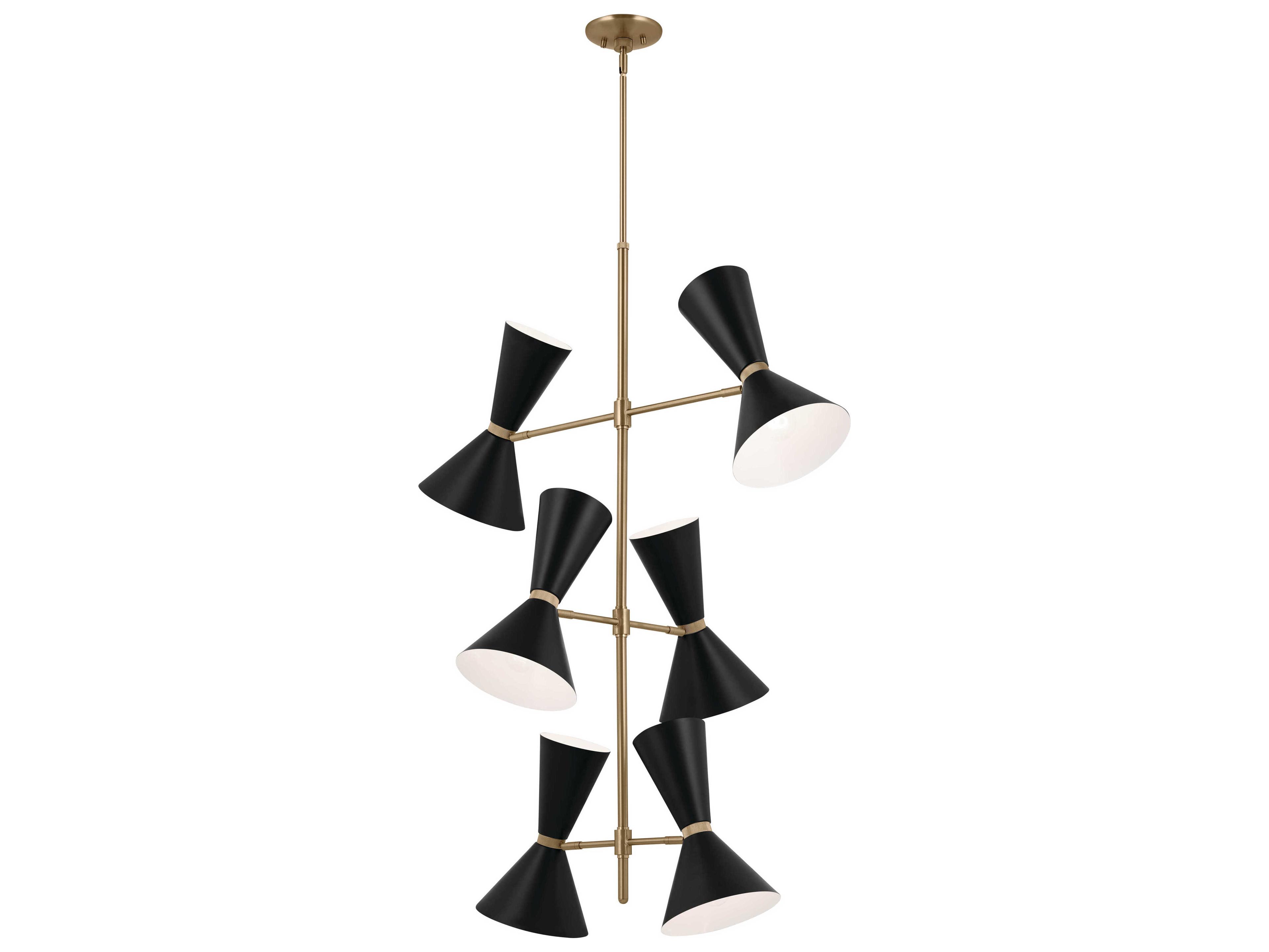 Kichler Phix 12-Light Champagne Bronze Black Geometric Tiered Chandelier