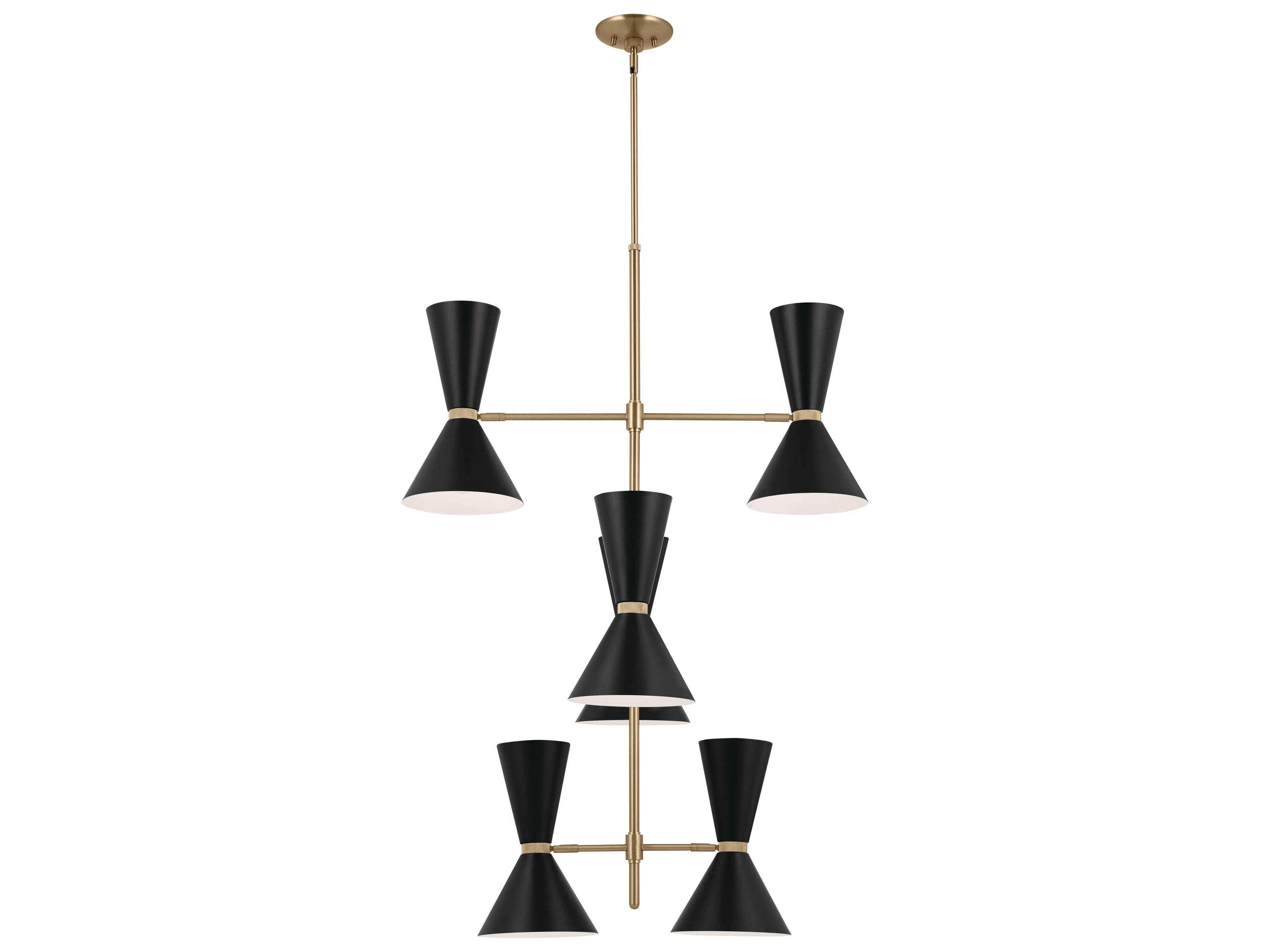Kichler Phix 12-Light Champagne Bronze Black Geometric Tiered Chandelier
