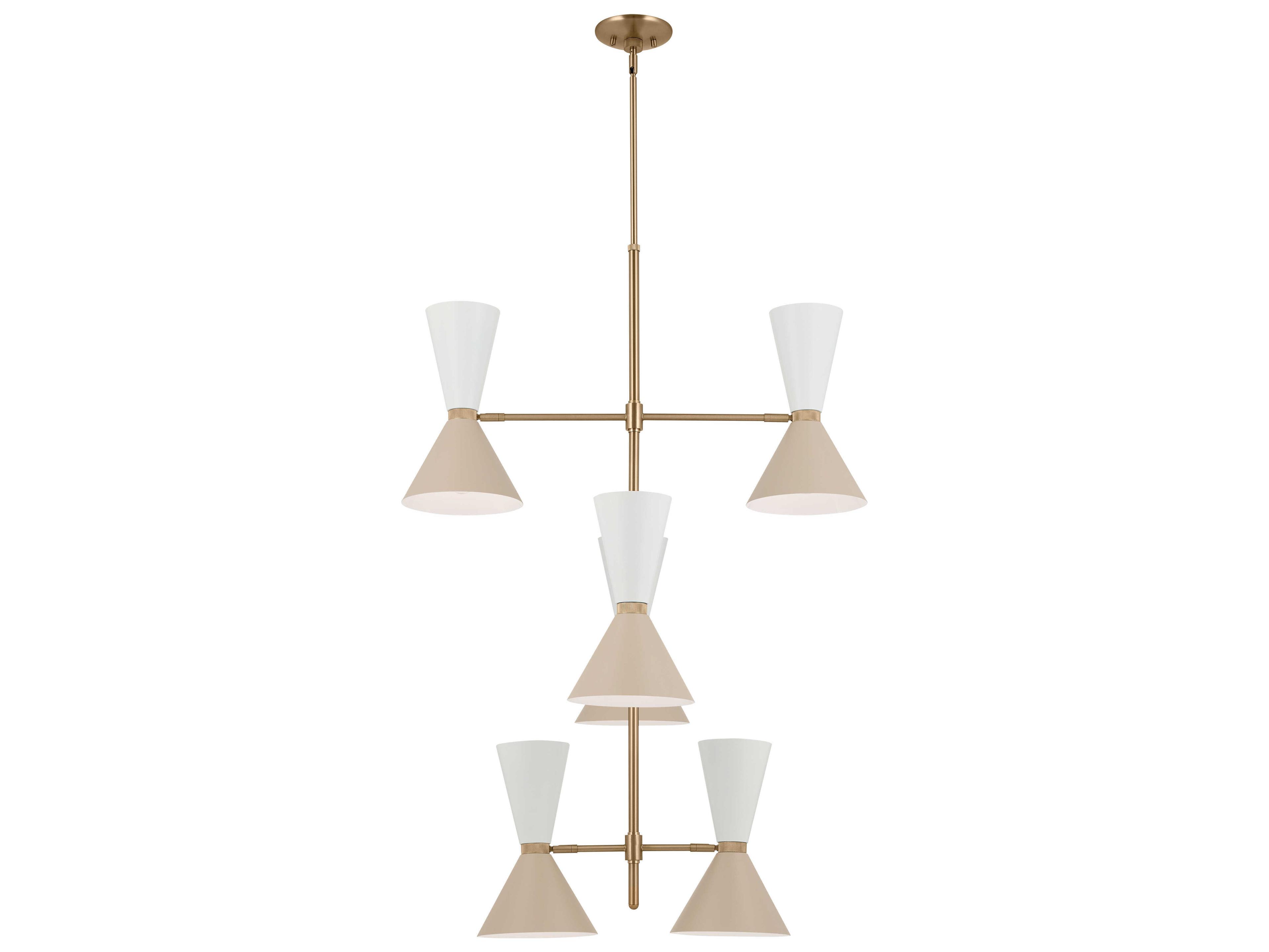 Kichler Phix 12-Light Champagne Bronze White And Greige Geometric Chandelier